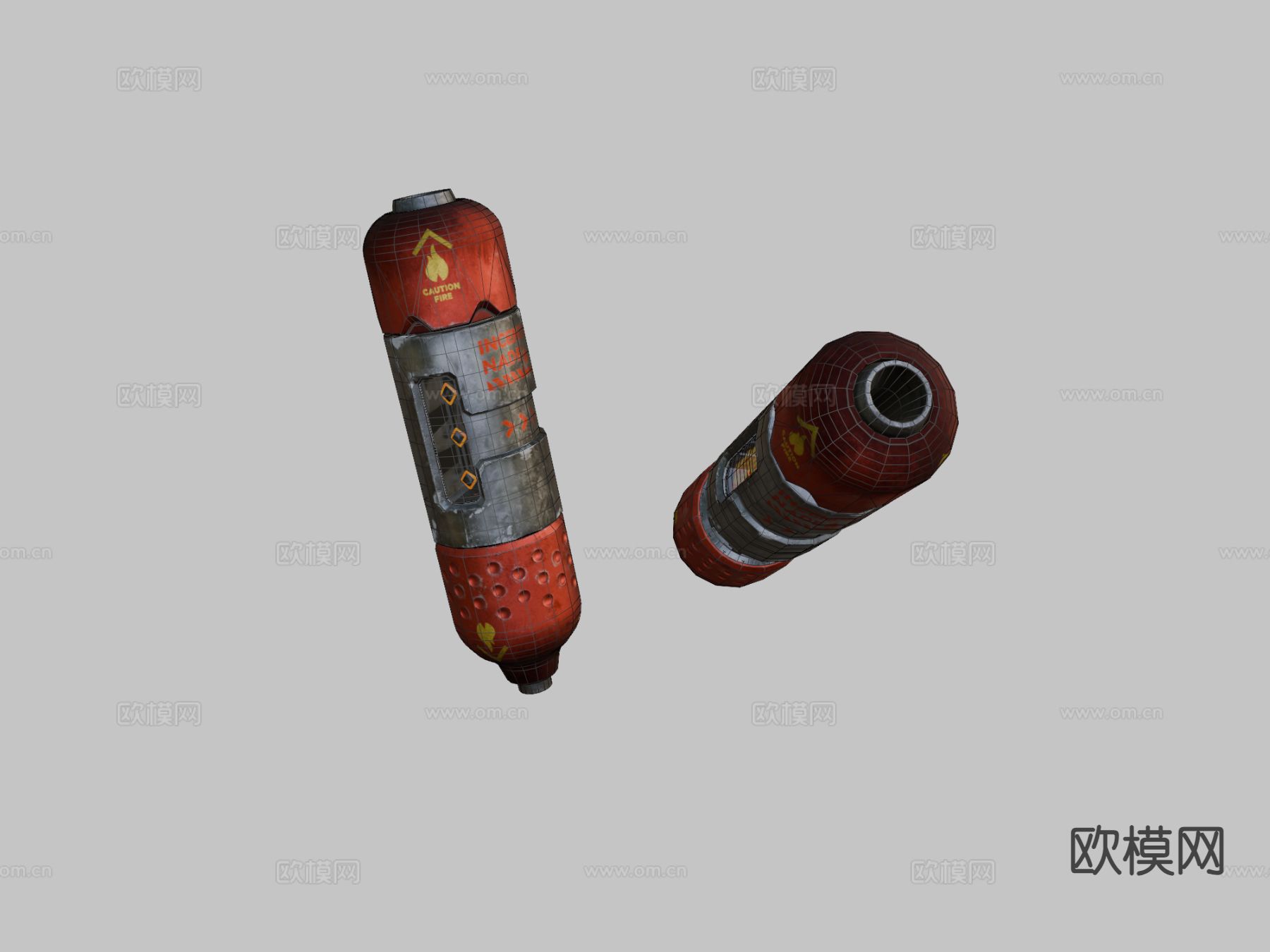 铝热剂手榴弹su模型下载（渲染图1）