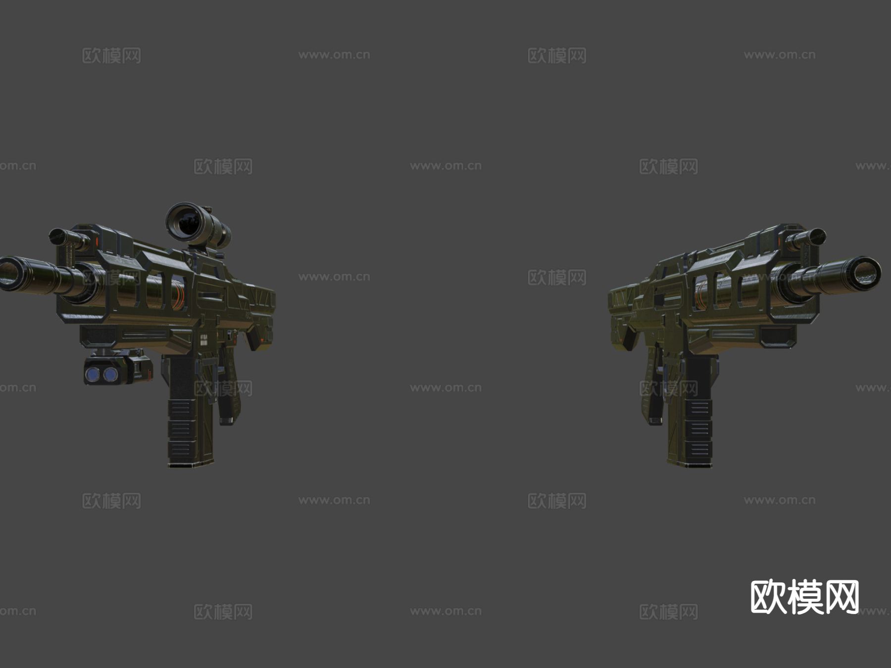 突击步枪 枪支 枪械su模型下载（渲染图4）