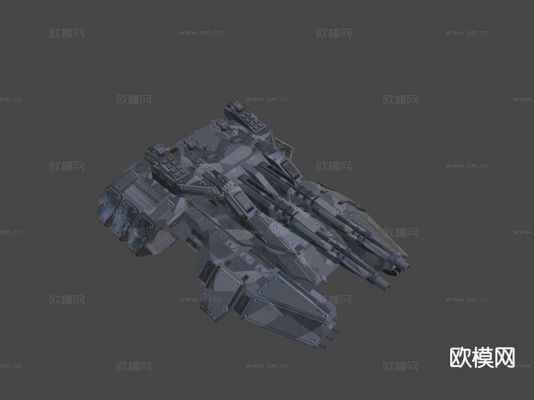 科幻傀儡突击反重力坦克su模型下载（渲染图4）