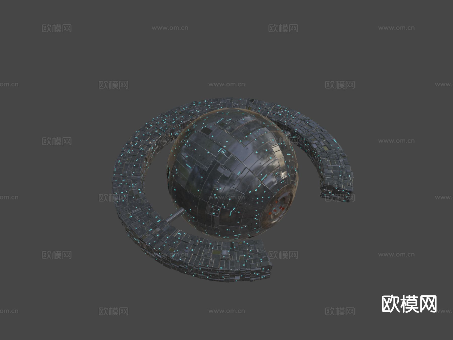 球体宇宙飞船总部母舰su模型下载（渲染图4）
