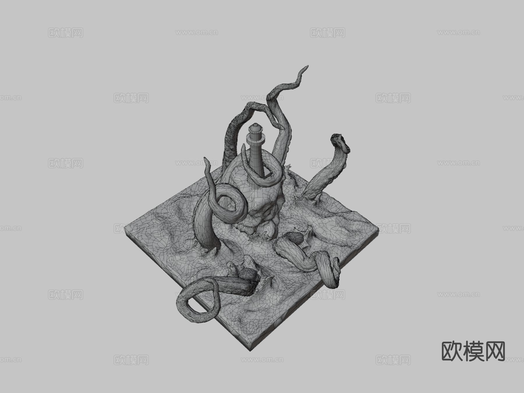 陆战队雕塑 动漫雕塑su模型下载（渲染图3）