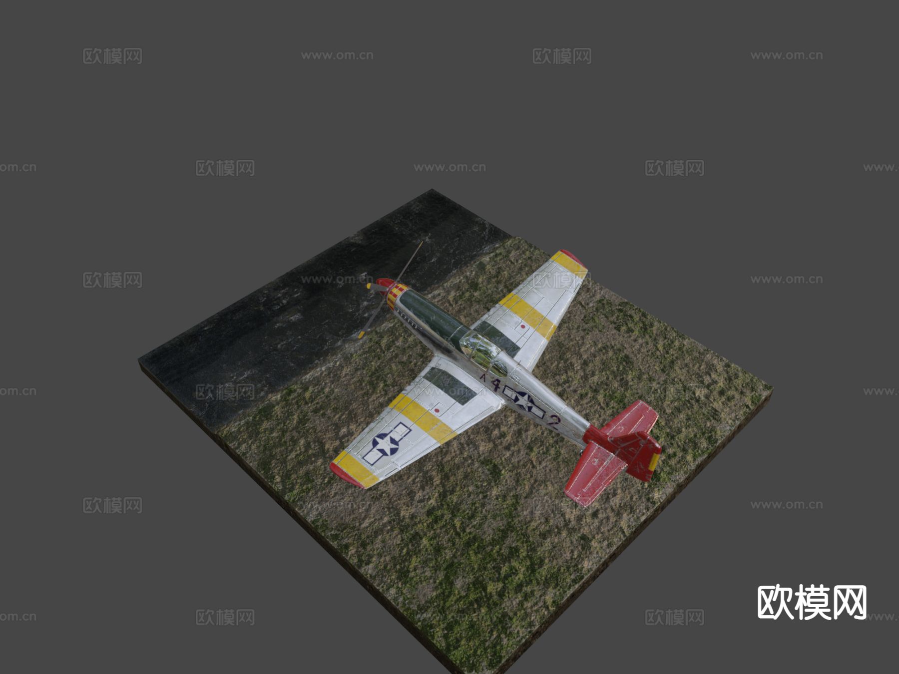 野马战斗机 轰炸机su模型下载（渲染图4）