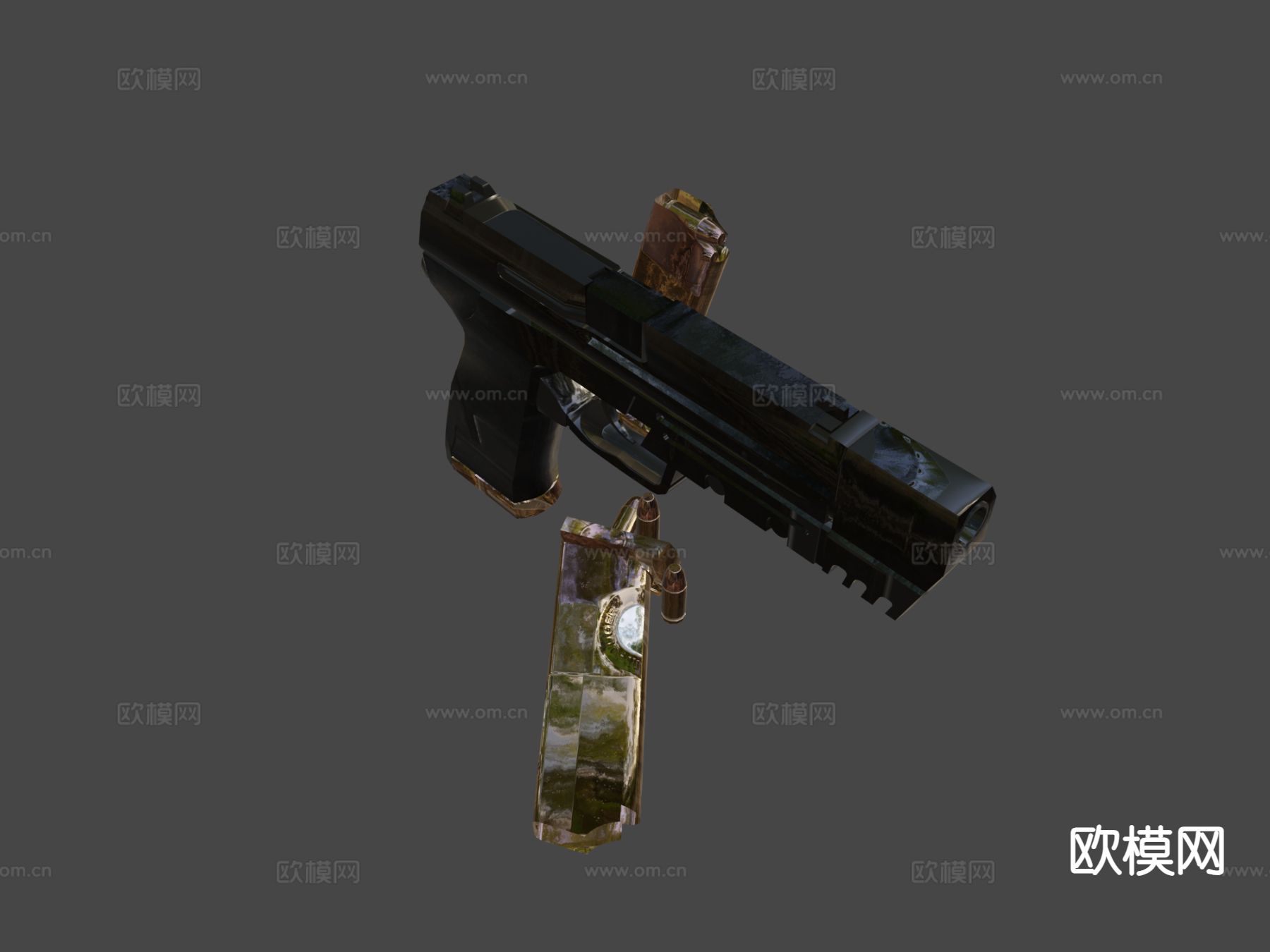 USP手枪 枪支 枪械su模型下载（渲染图7）