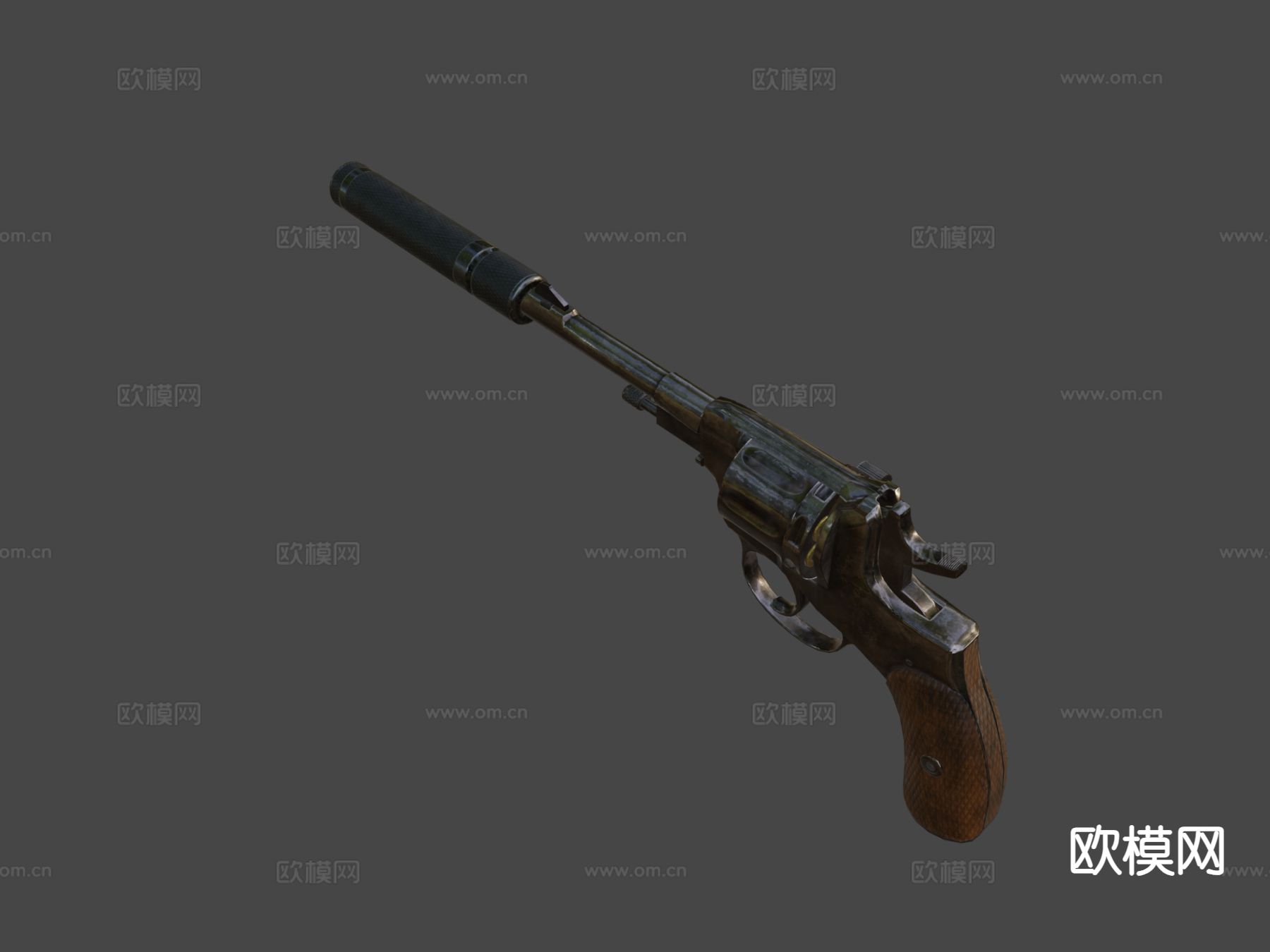纳甘M1895手枪su模型下载（渲染图6）