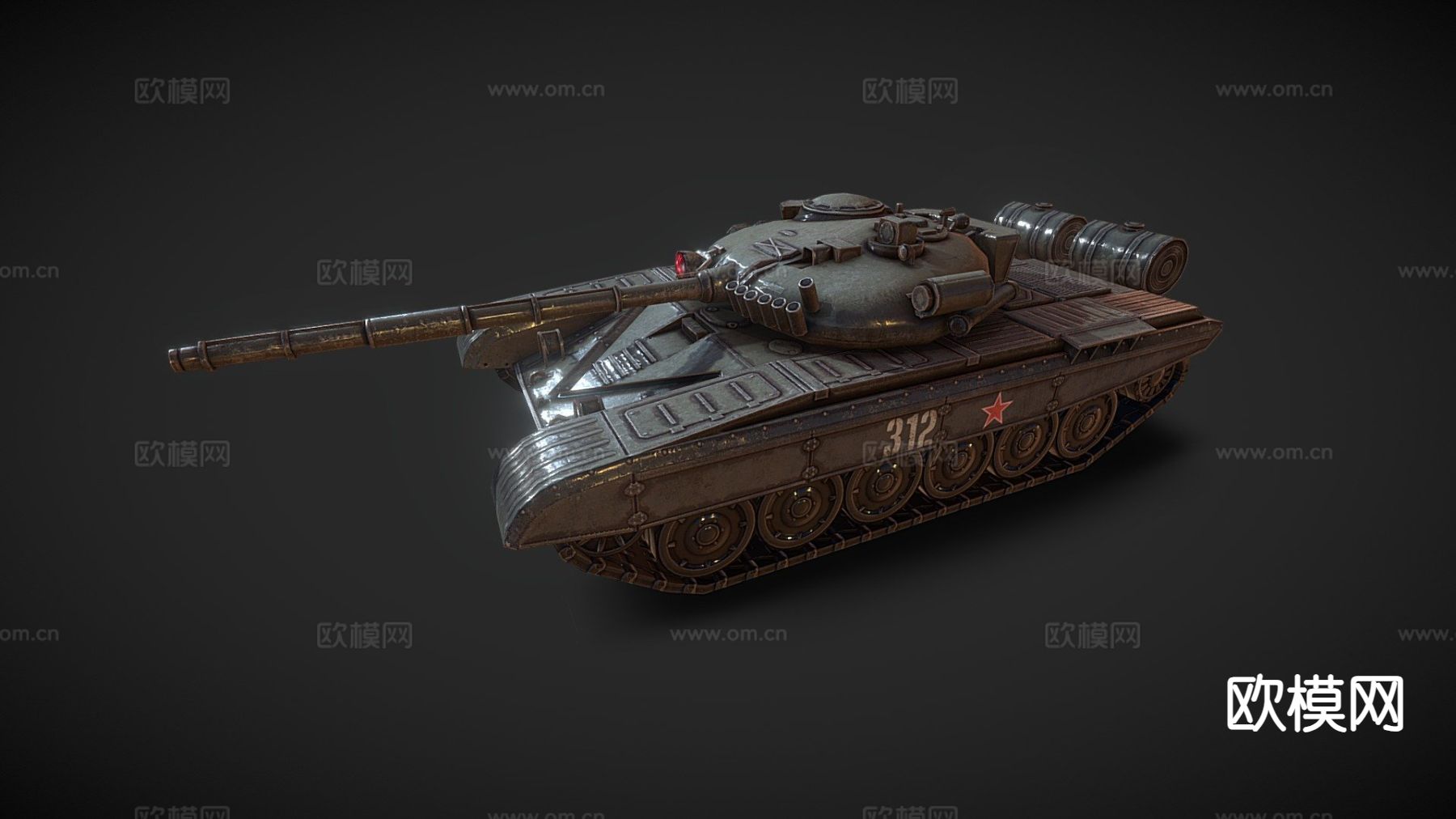 虚拟游戏坦克su模型下载（渲染图2）