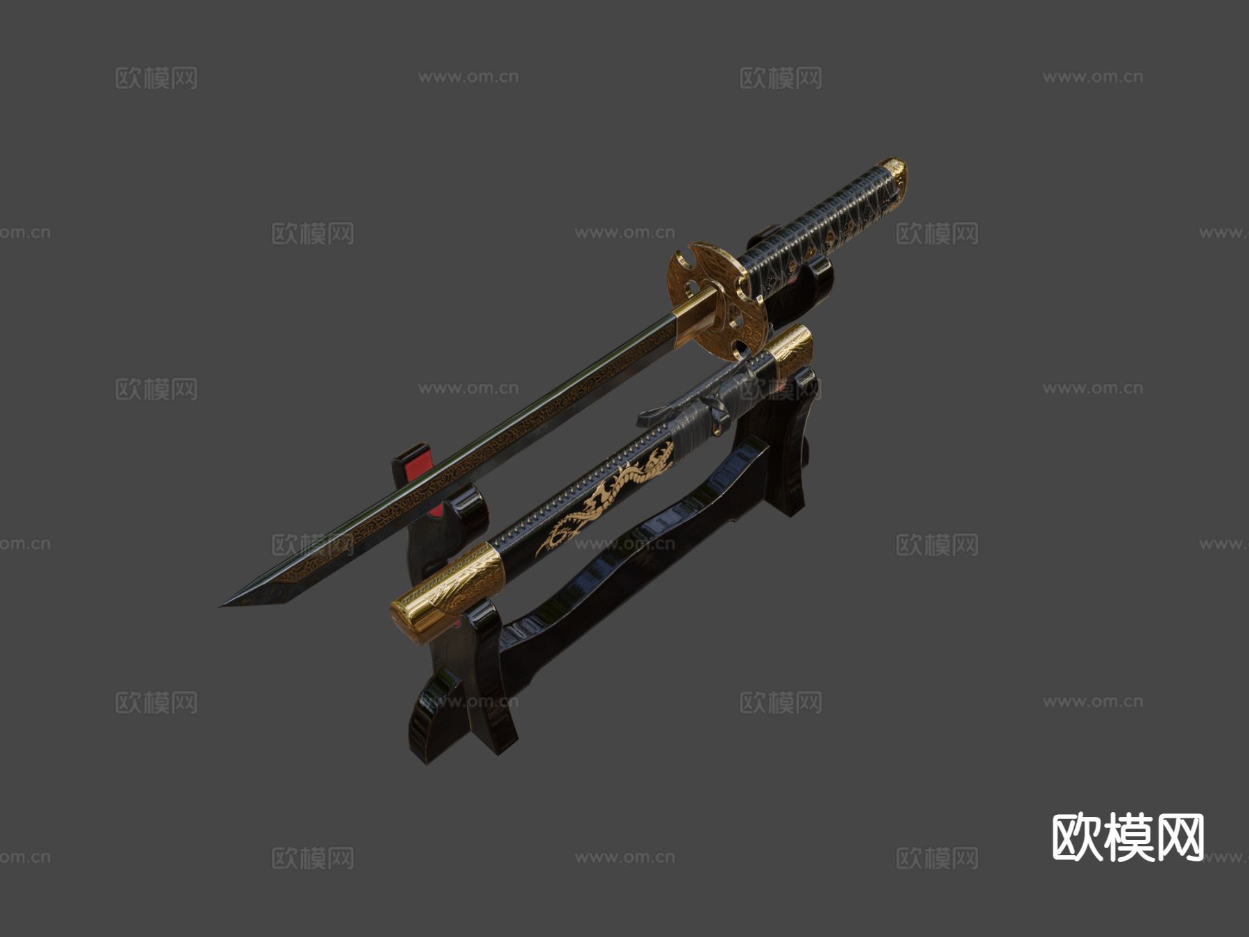 唐刀 武士刀su模型下载（渲染图4）