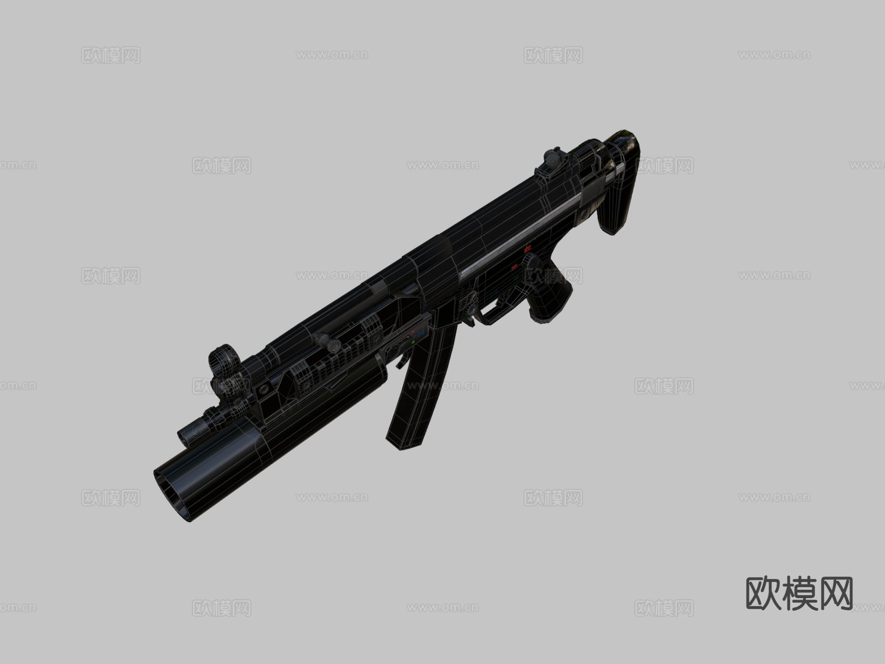 MP5和榴弹发射器su模型下载（渲染图3）