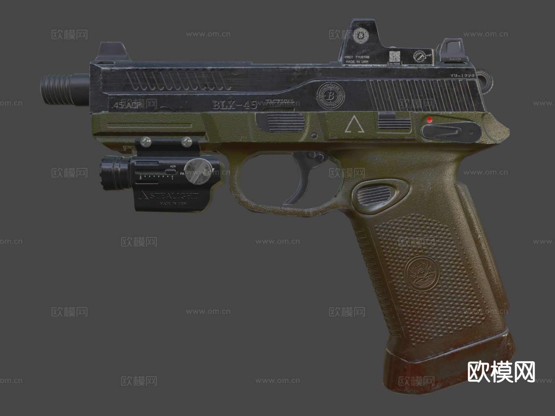 毒蛇FNX-45手枪su模型下载（渲染图4）