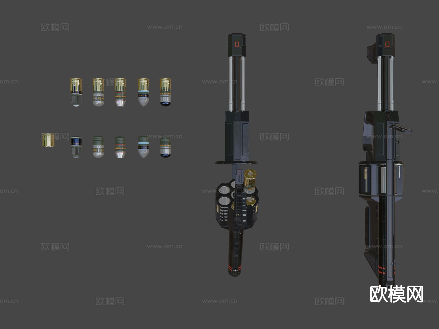 科幻榴弹器 发射器su模型下载（渲染图6）
