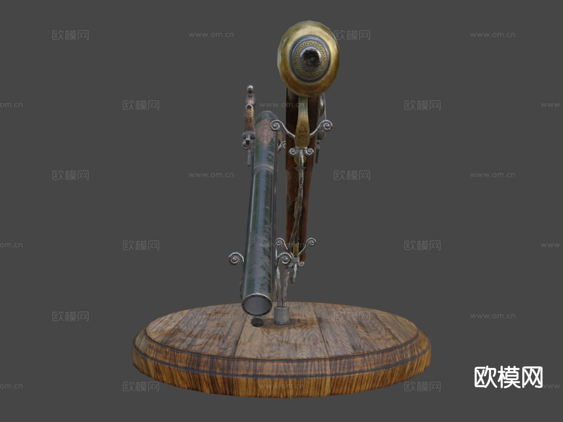燧发枪su模型下载（渲染图5）