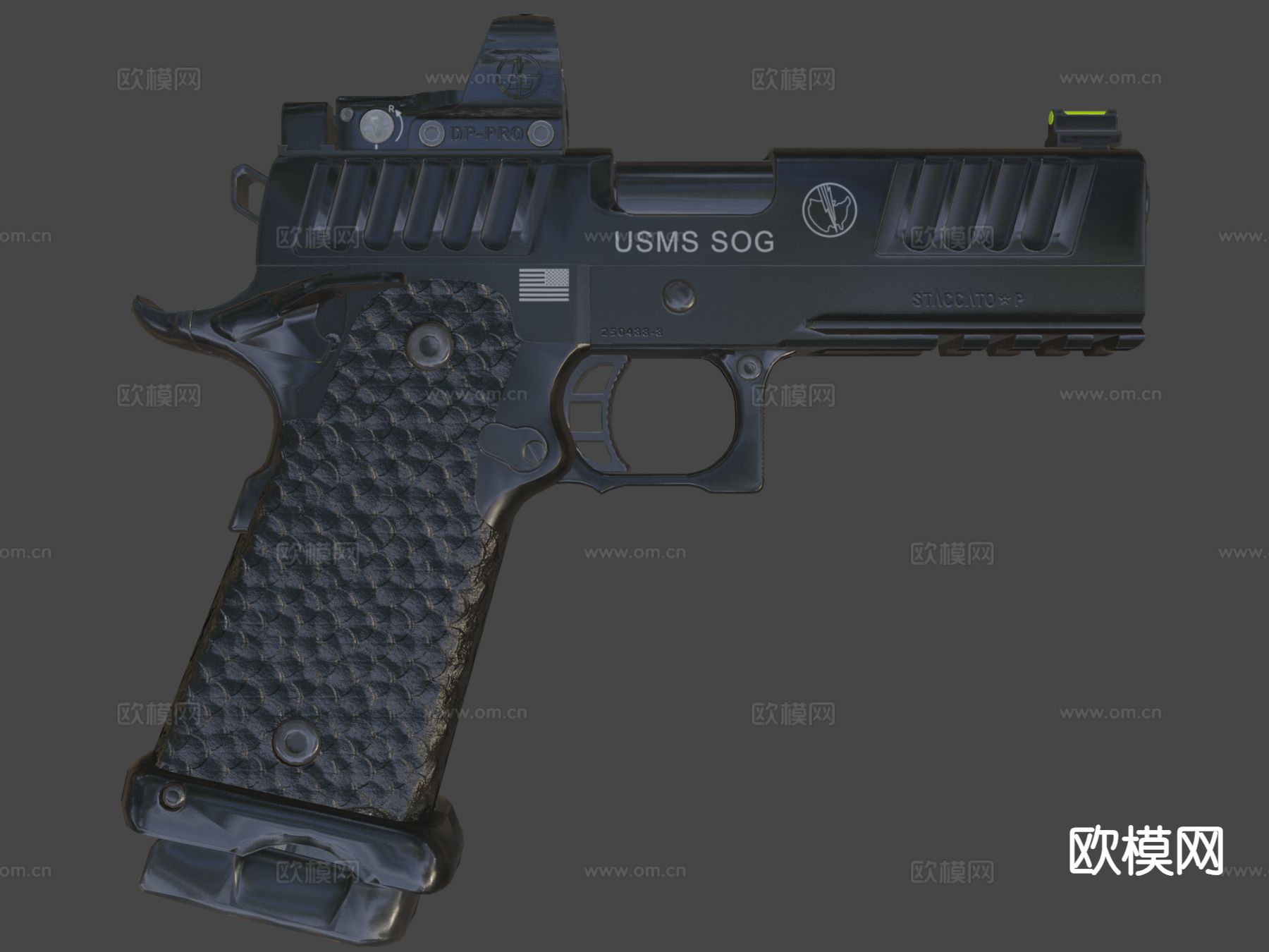 手枪 枪支 枪械su模型下载（渲染图7）