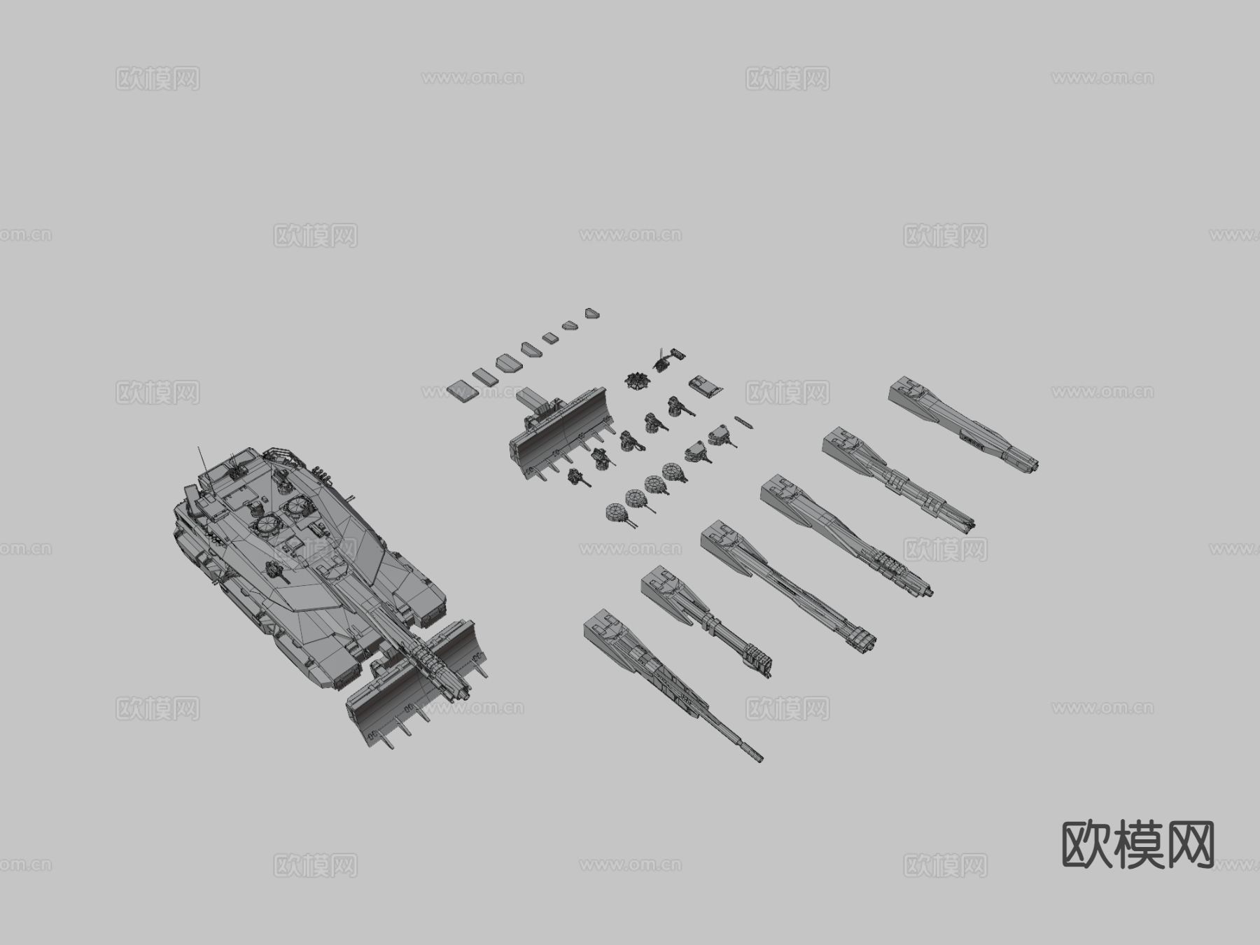 科幻坦克包su模型下载（渲染图3）