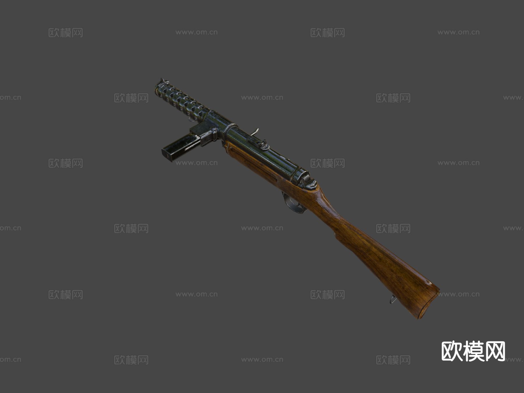 德国冲锋枪 枪支 枪械su模型下载（渲染图6）