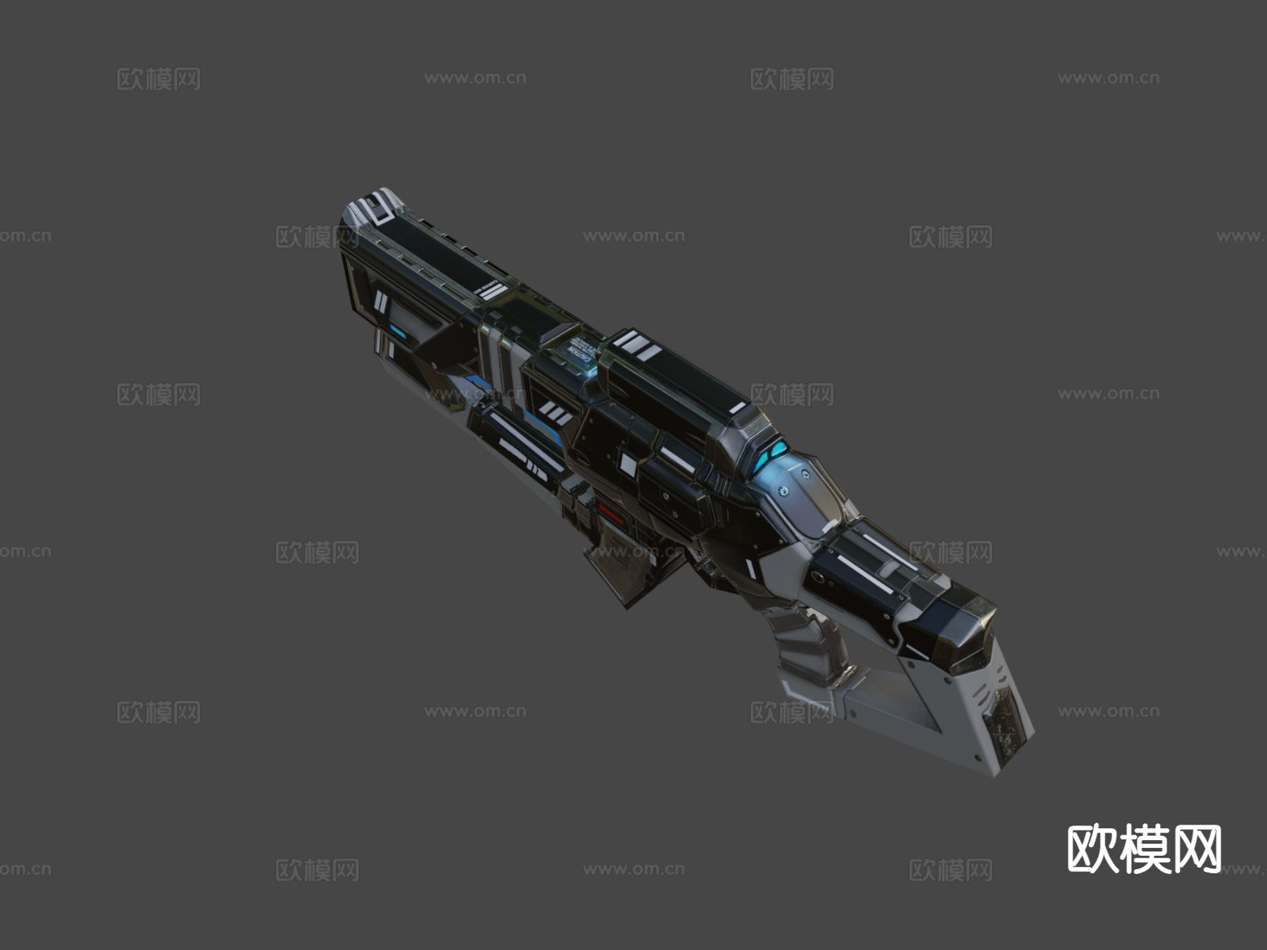 科幻突击枪su模型下载（渲染图4）