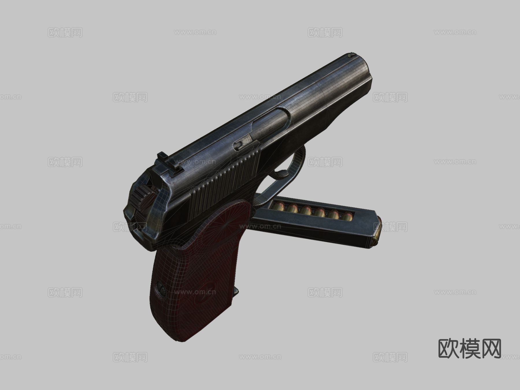 手枪 枪支 枪械su模型下载（渲染图1）