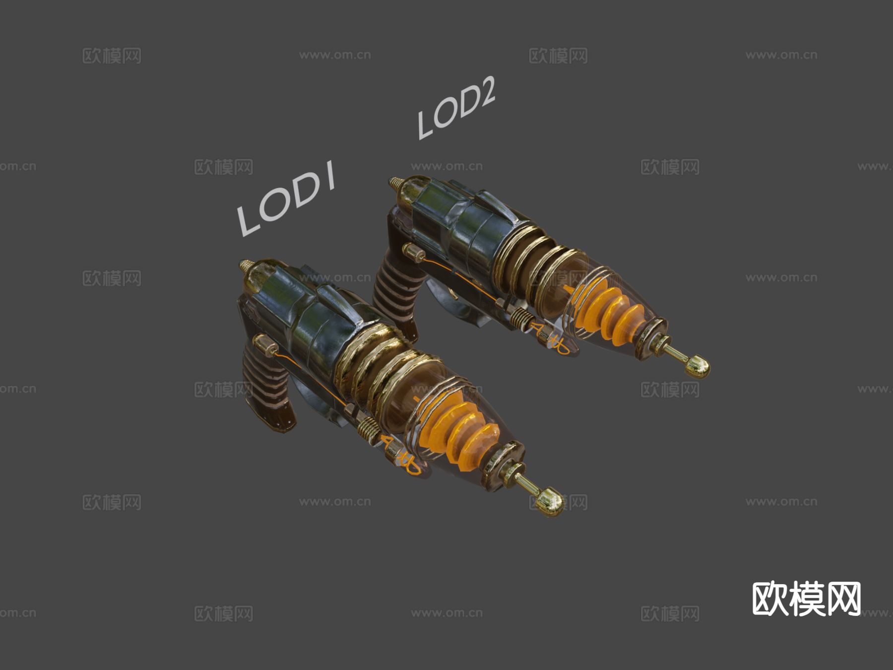 蒸汽朋克能量枪su模型下载（渲染图7）