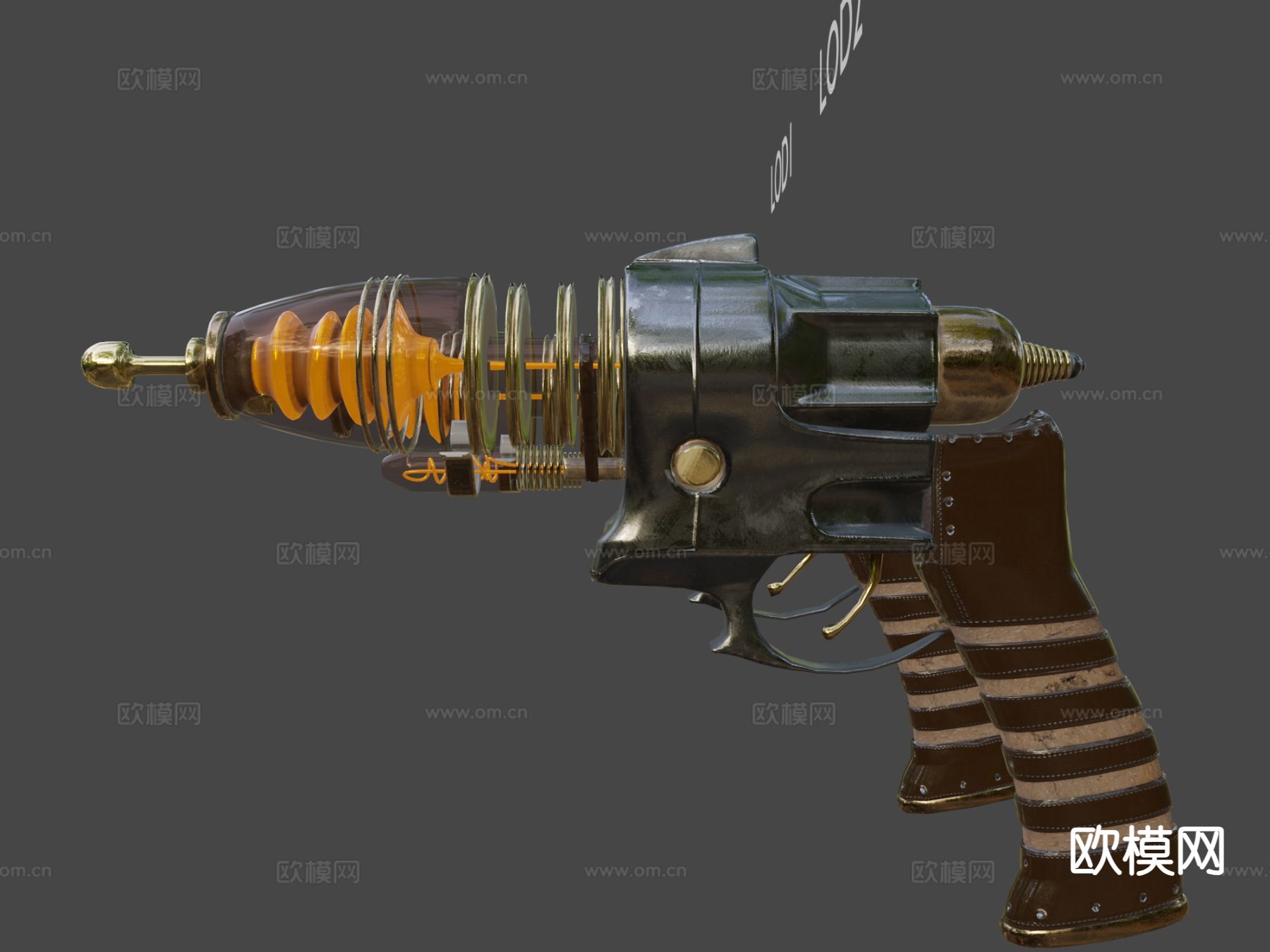 蒸汽朋克能量枪su模型下载（渲染图5）