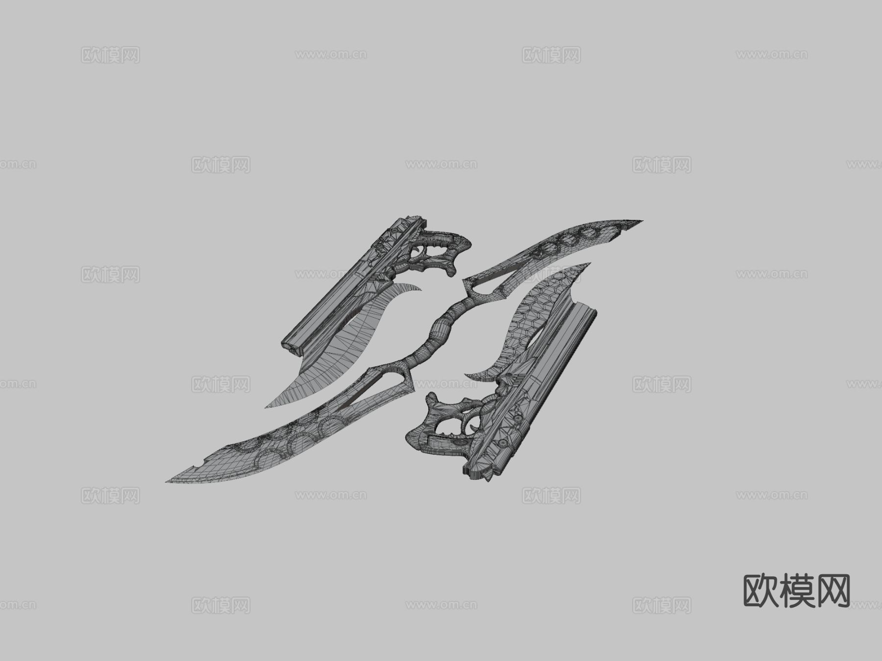 游戏刀具 刀剑 弯刀su模型下载（渲染图3）