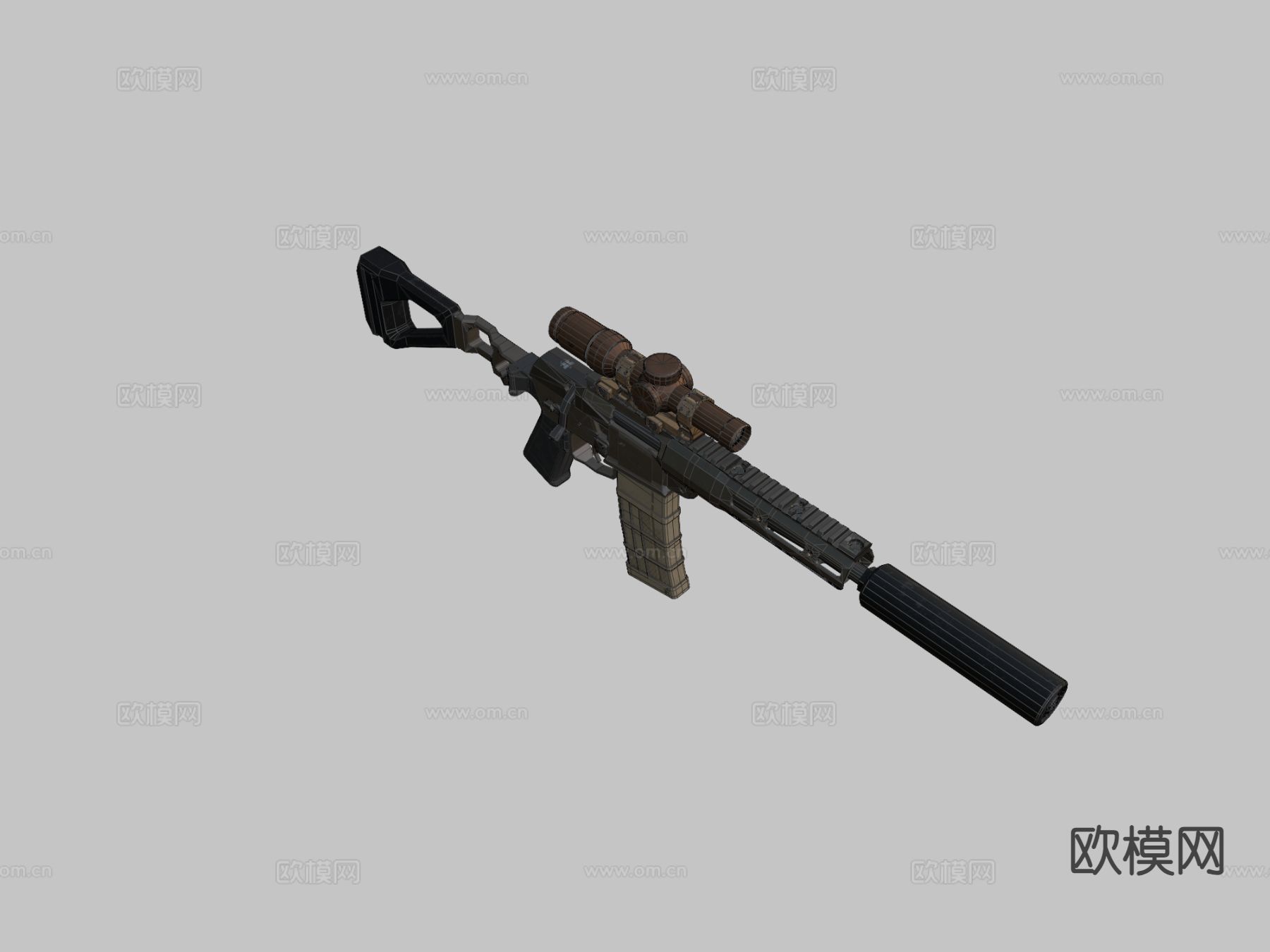 狙击步枪 枪支 枪械su模型下载（渲染图1）