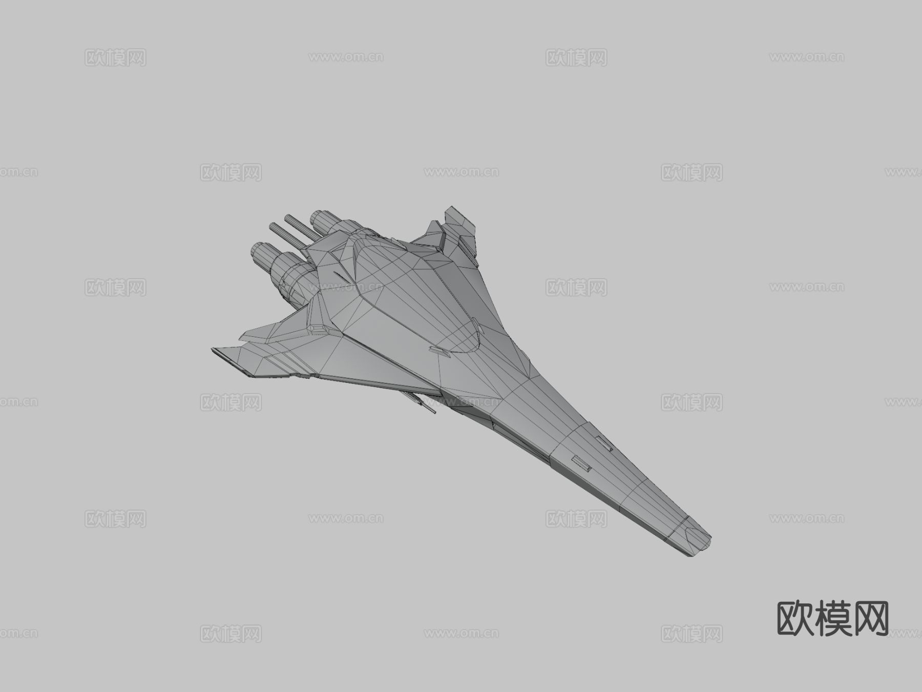 空间战斗机-天狼星su模型下载（渲染图3）