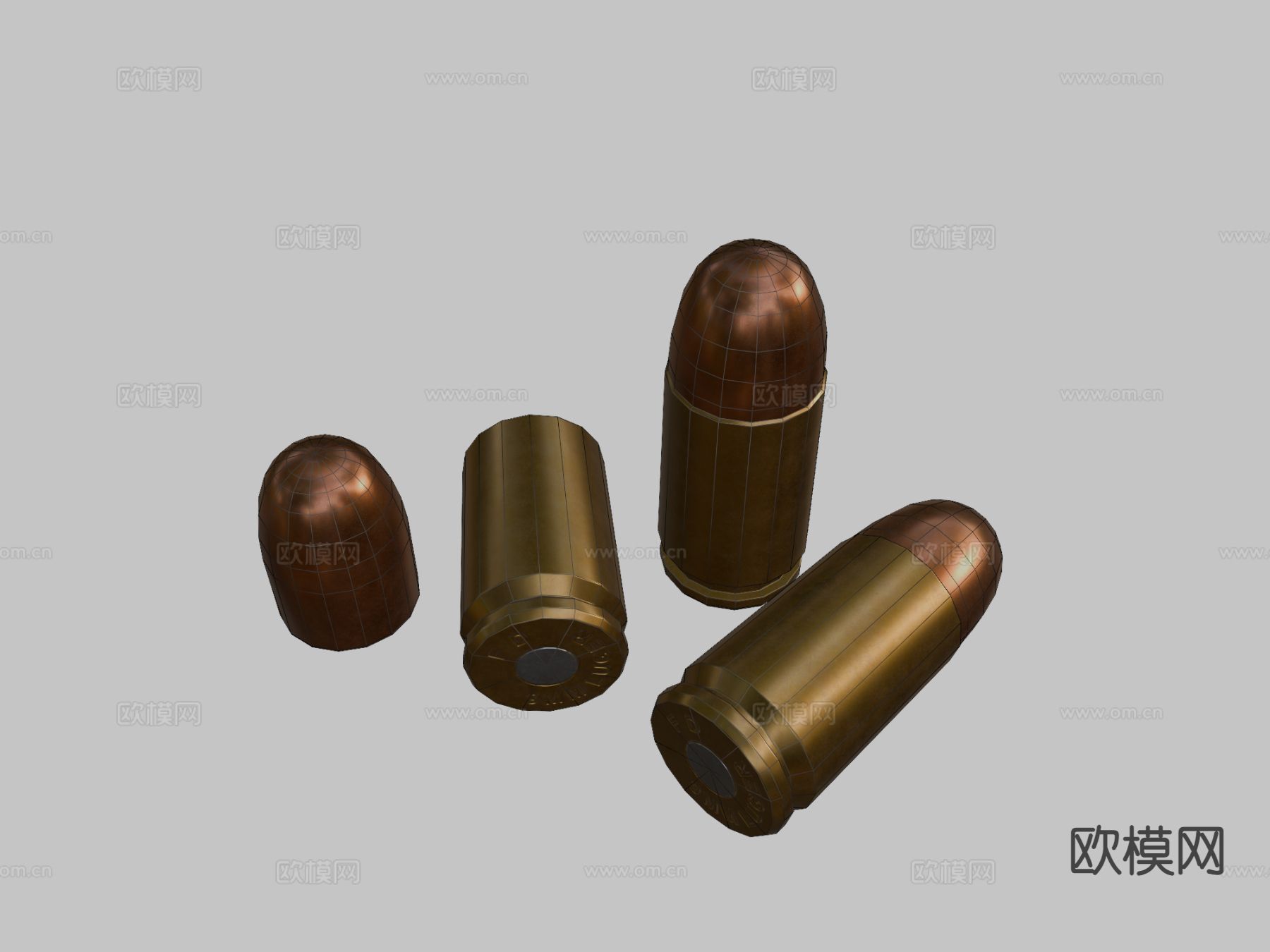 9x19mm弹药 子弹su模型下载（渲染图1）