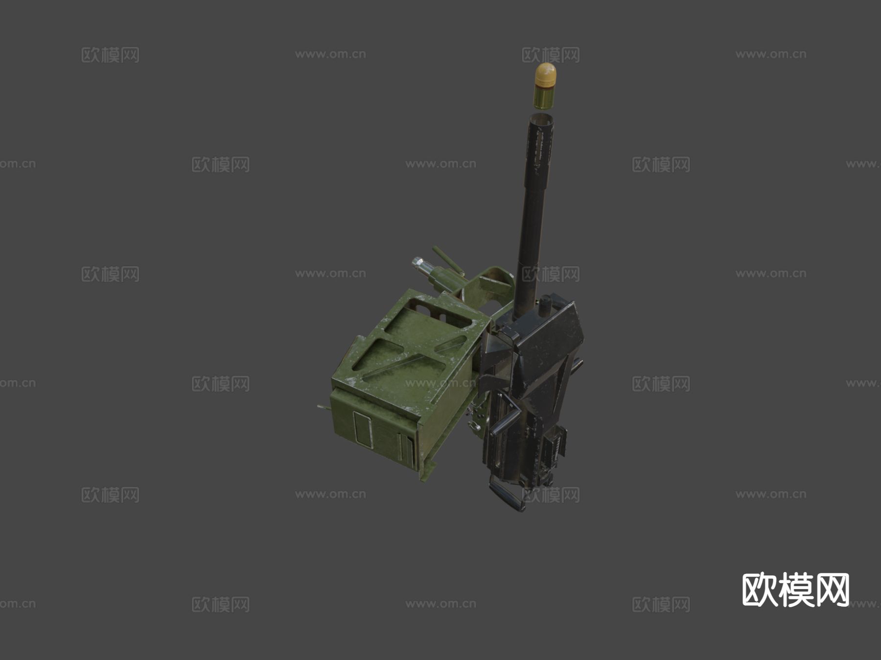 C型 火箭炮 榴弹炮 武器su模型下载（渲染图4）