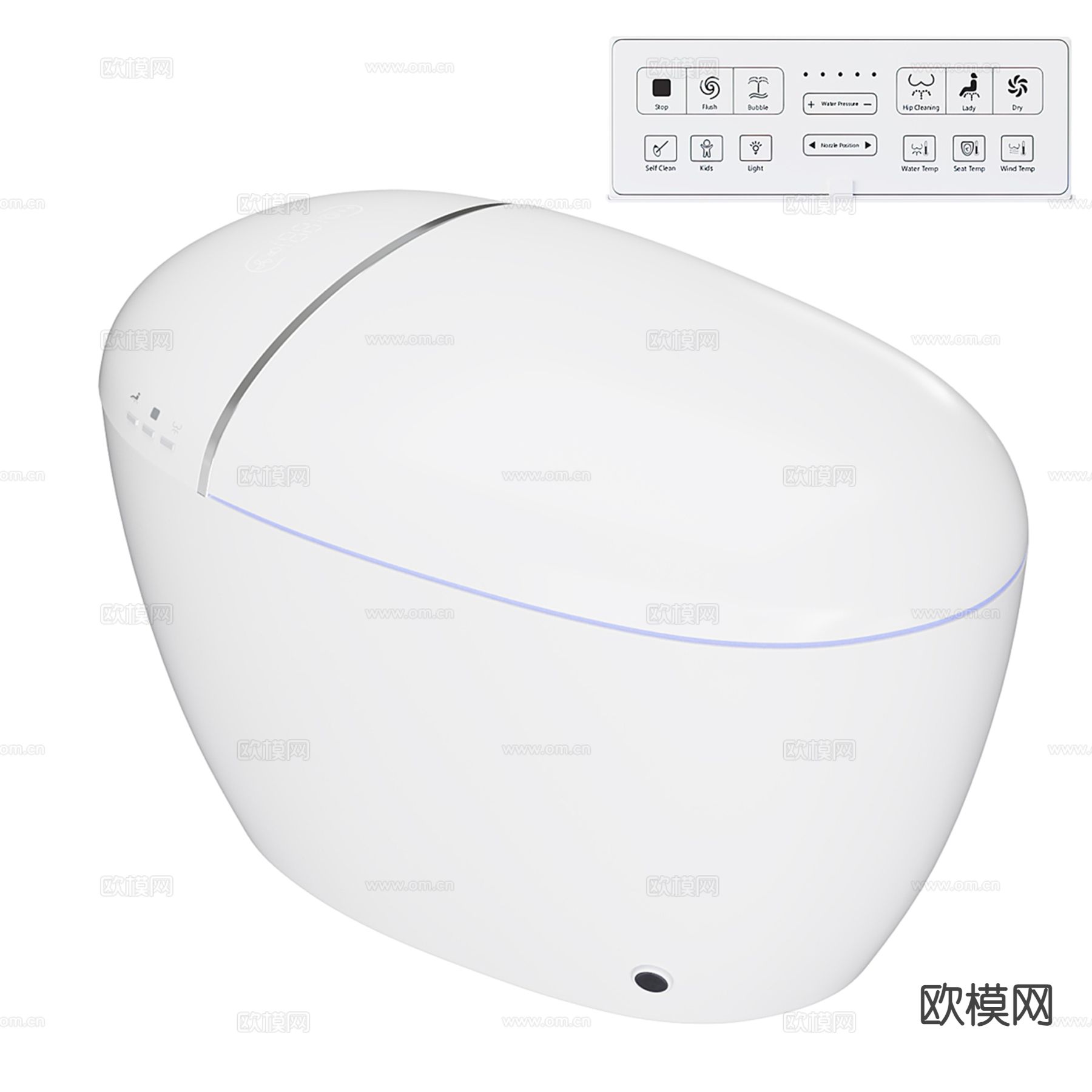 现代智能马桶 坐便器3d模型