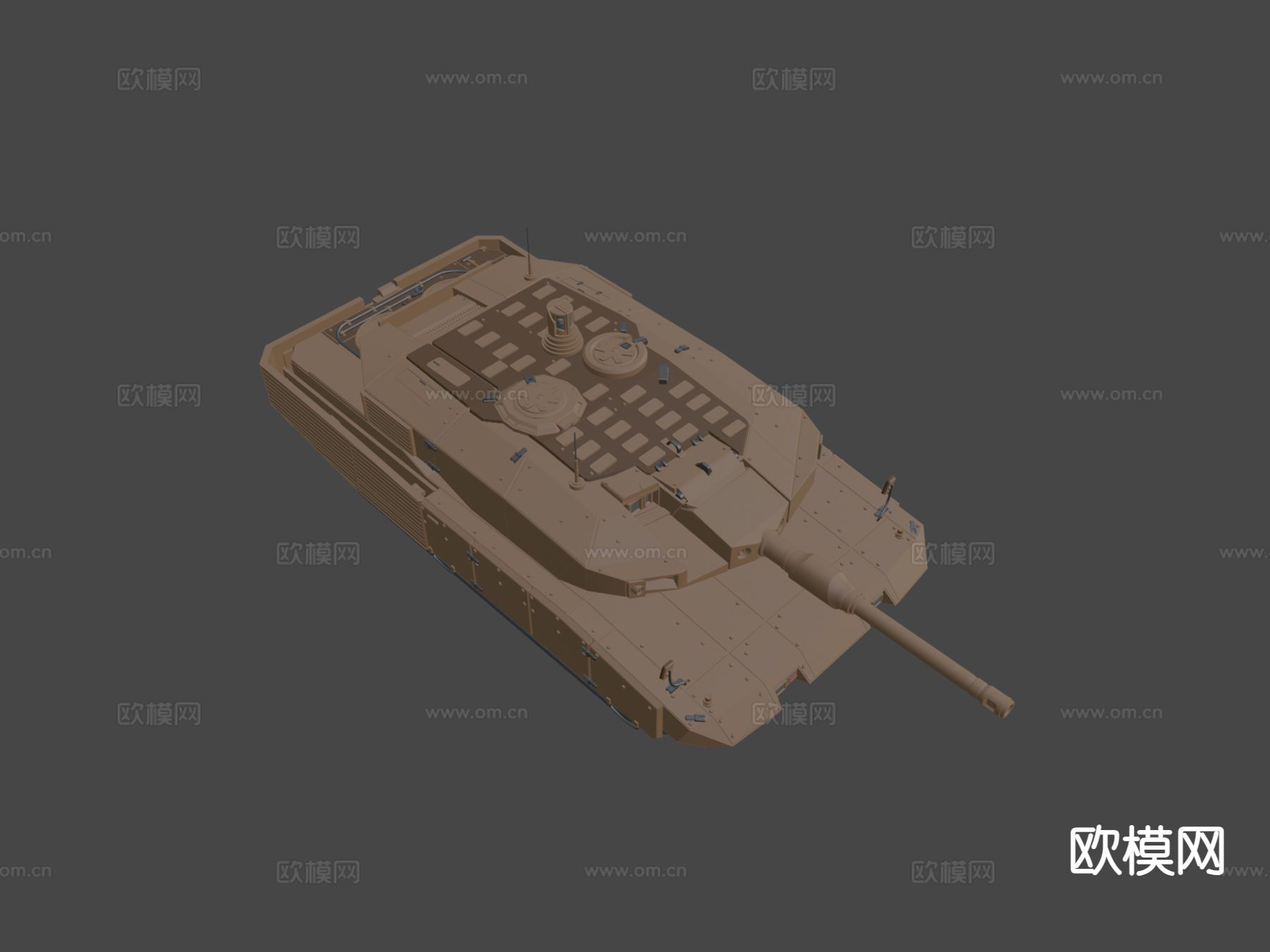豹2A7坦克su模型下载（渲染图5）