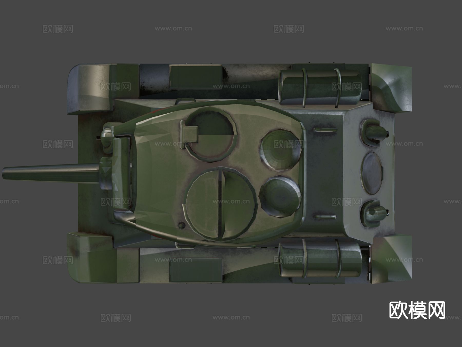 迷你T34坦克 履带车 装甲车su模型下载（渲染图7）