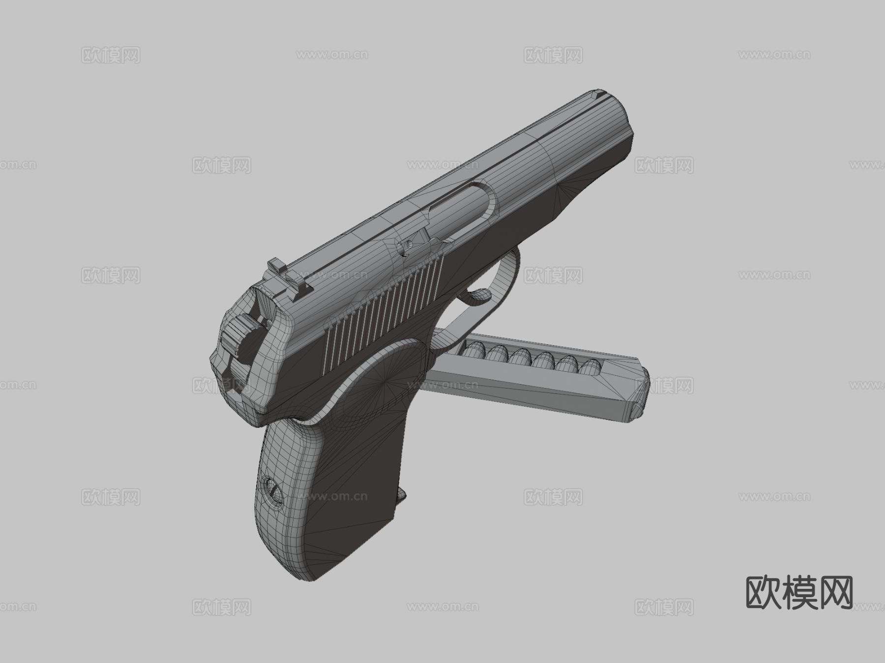 手枪 枪支 枪械su模型下载（渲染图3）
