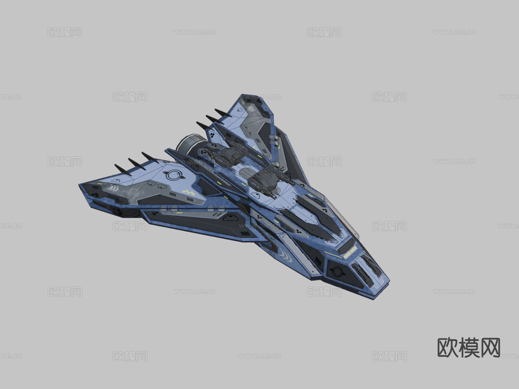 护卫舰 飞行器 宇宙飞船su模型下载（渲染图1）
