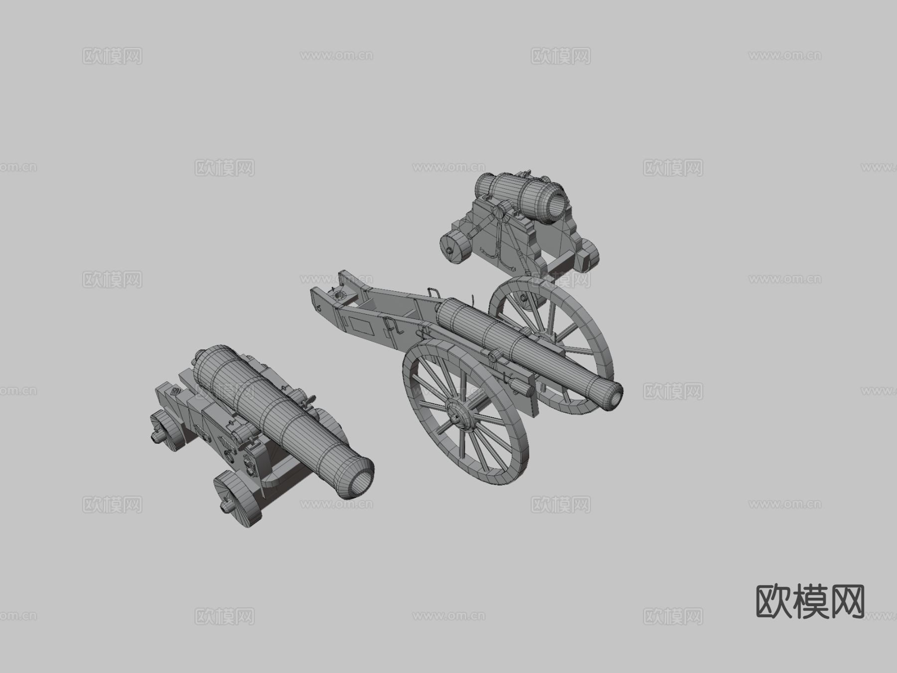 中世纪大炮包su模型下载（渲染图3）