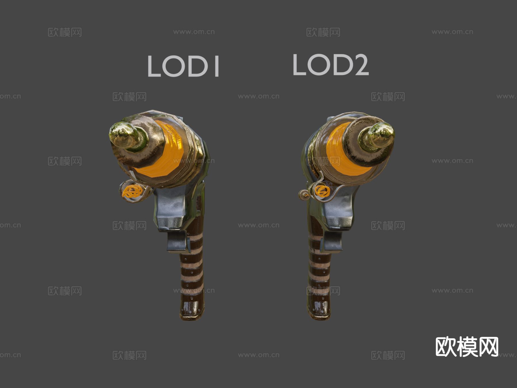 蒸汽朋克能量枪su模型下载（渲染图4）