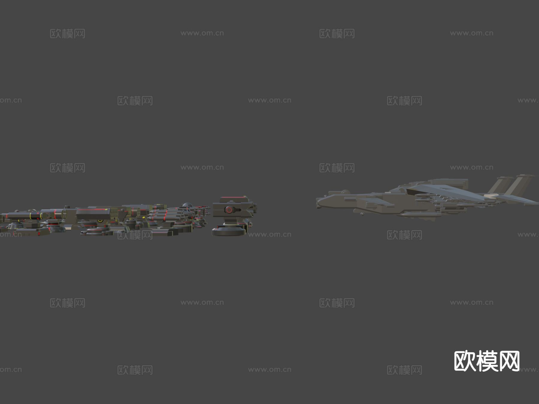 导弹和火箭发射器包su模型下载（渲染图6）