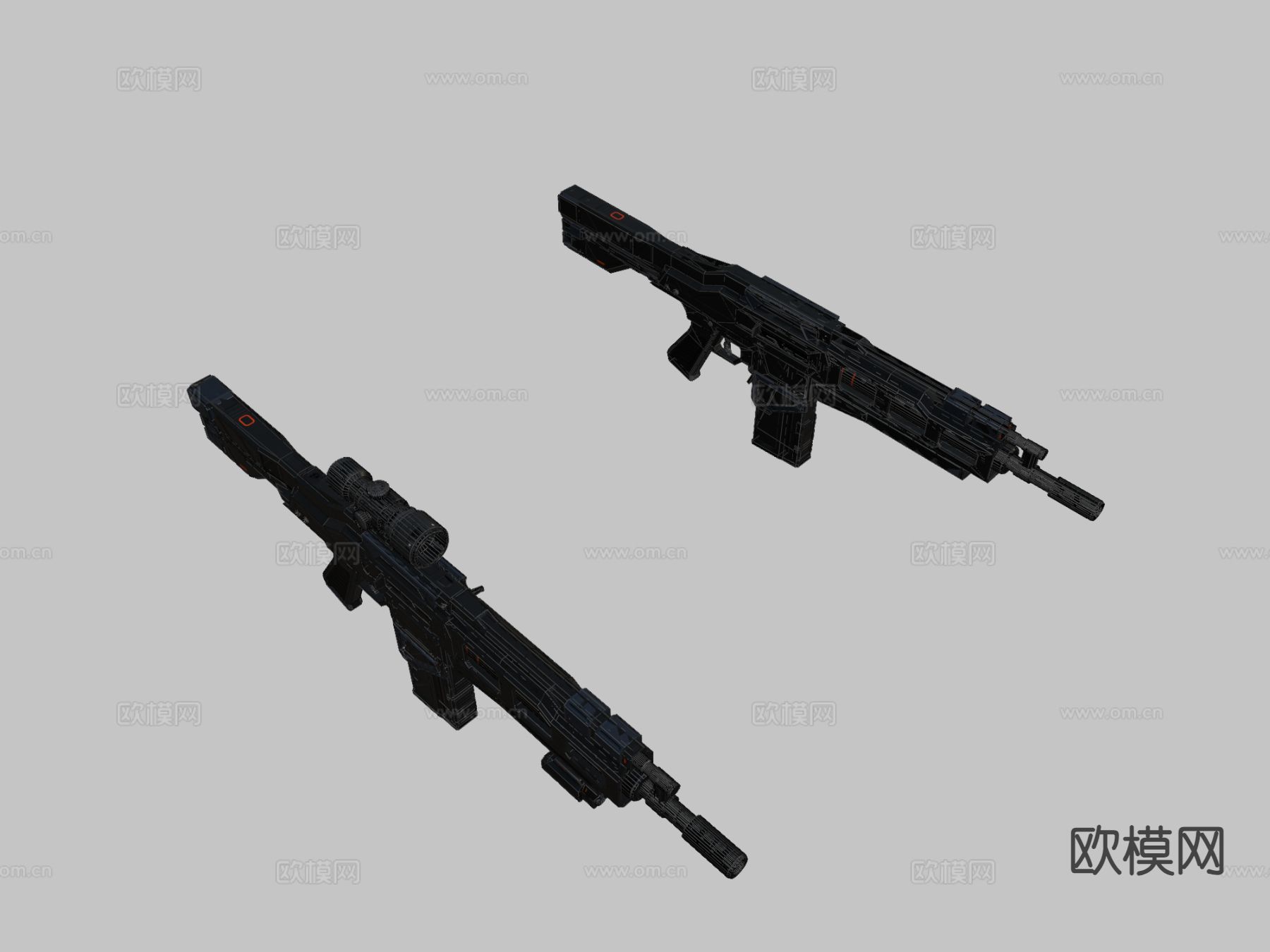 突击步枪 枪支 枪械su模型下载（渲染图1）