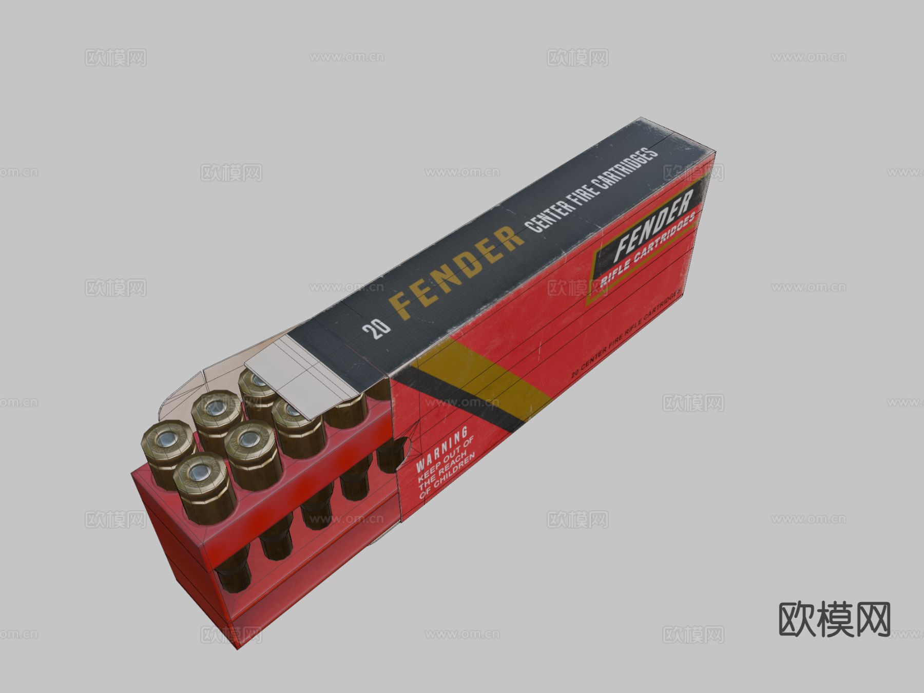 步枪子弹(弹药)su模型下载（渲染图3）