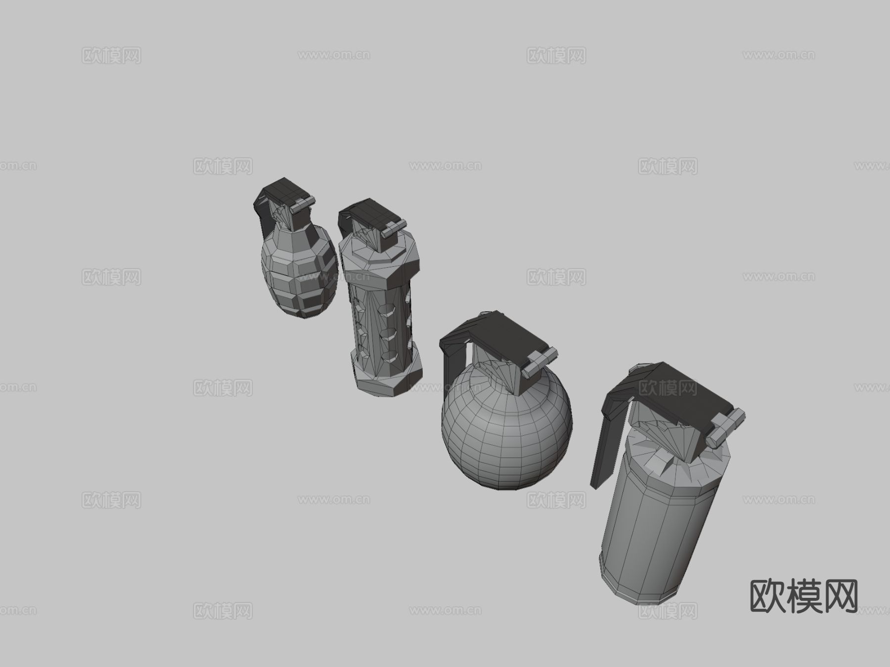 手榴弹 炸弹 武器su模型下载（渲染图3）