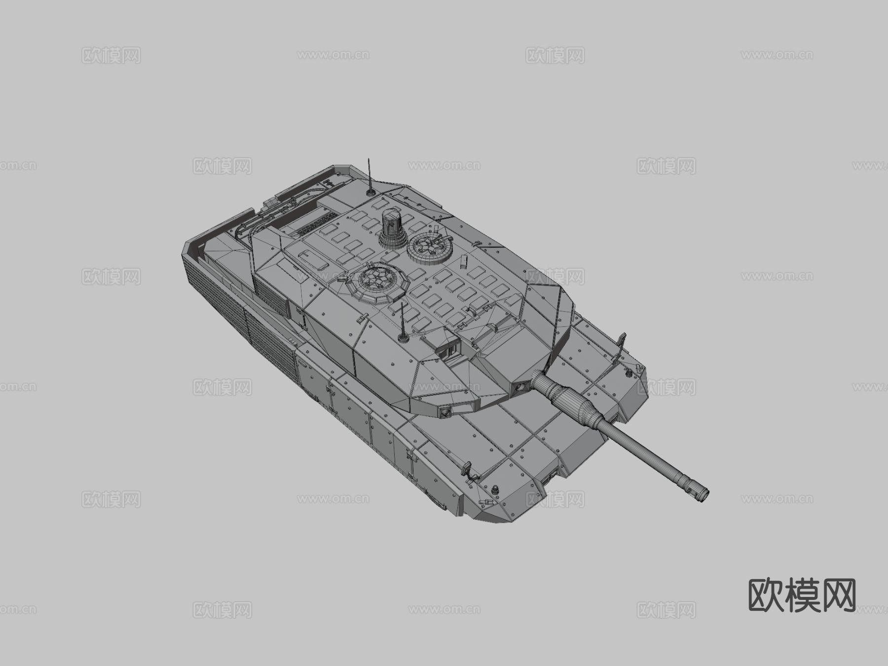 豹2A7坦克su模型下载（渲染图1）