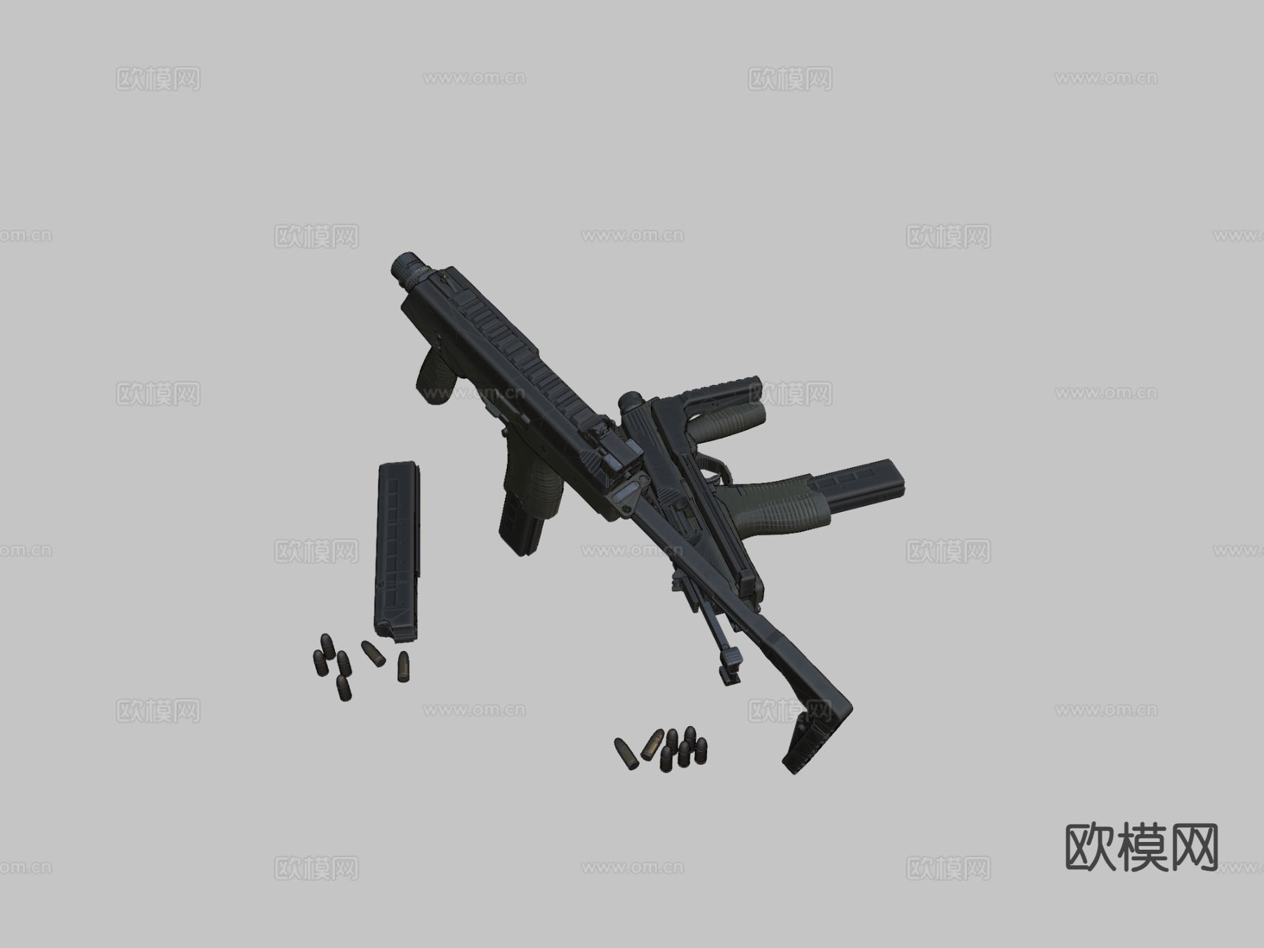 MP9冲锋枪su模型下载（渲染图1）