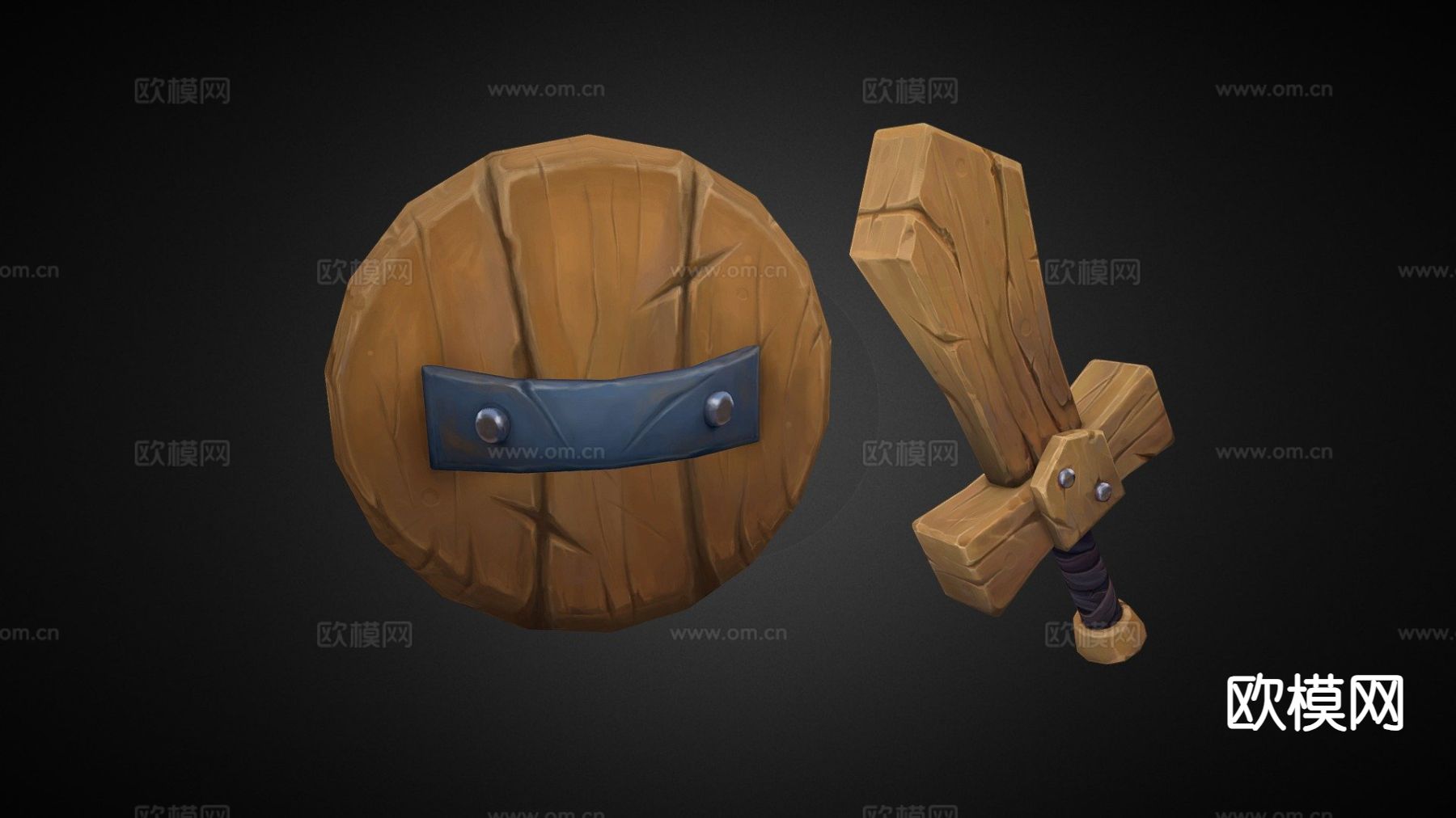 剑和盾su模型下载（渲染图2）