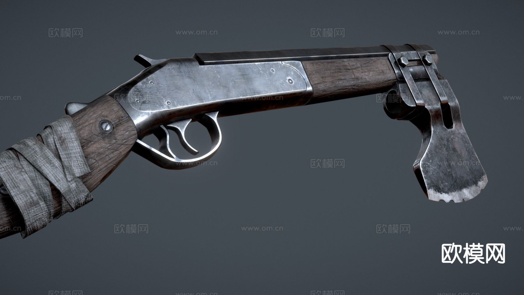 霰弹枪斧su模型下载（渲染图2）