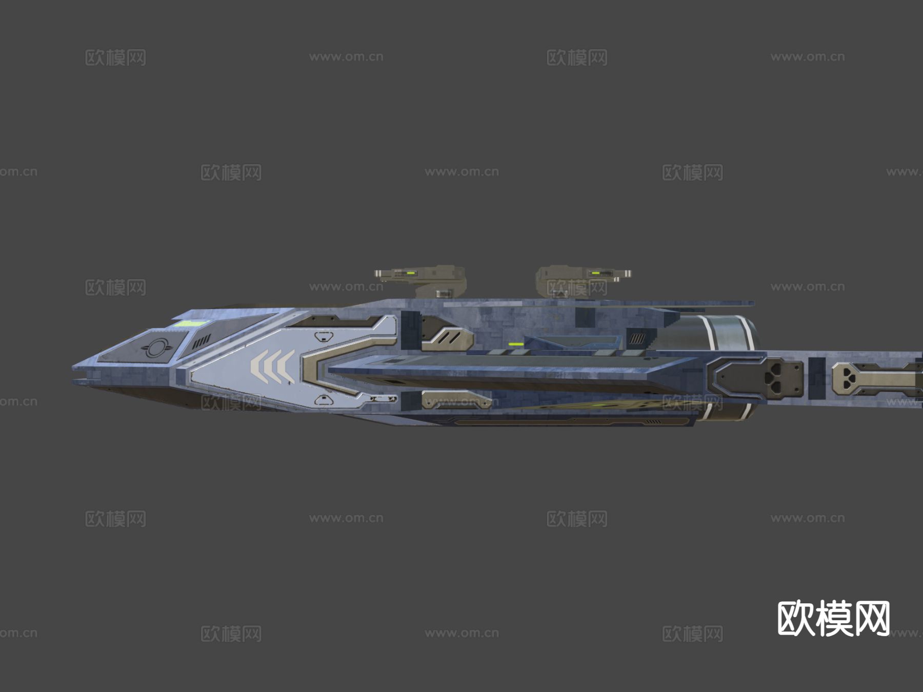 护卫舰 飞行器 宇宙飞船su模型下载（渲染图7）