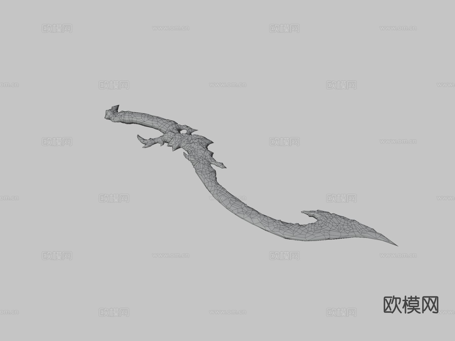 弯刀-中世纪黑暗幻想武器su模型下载（渲染图3）