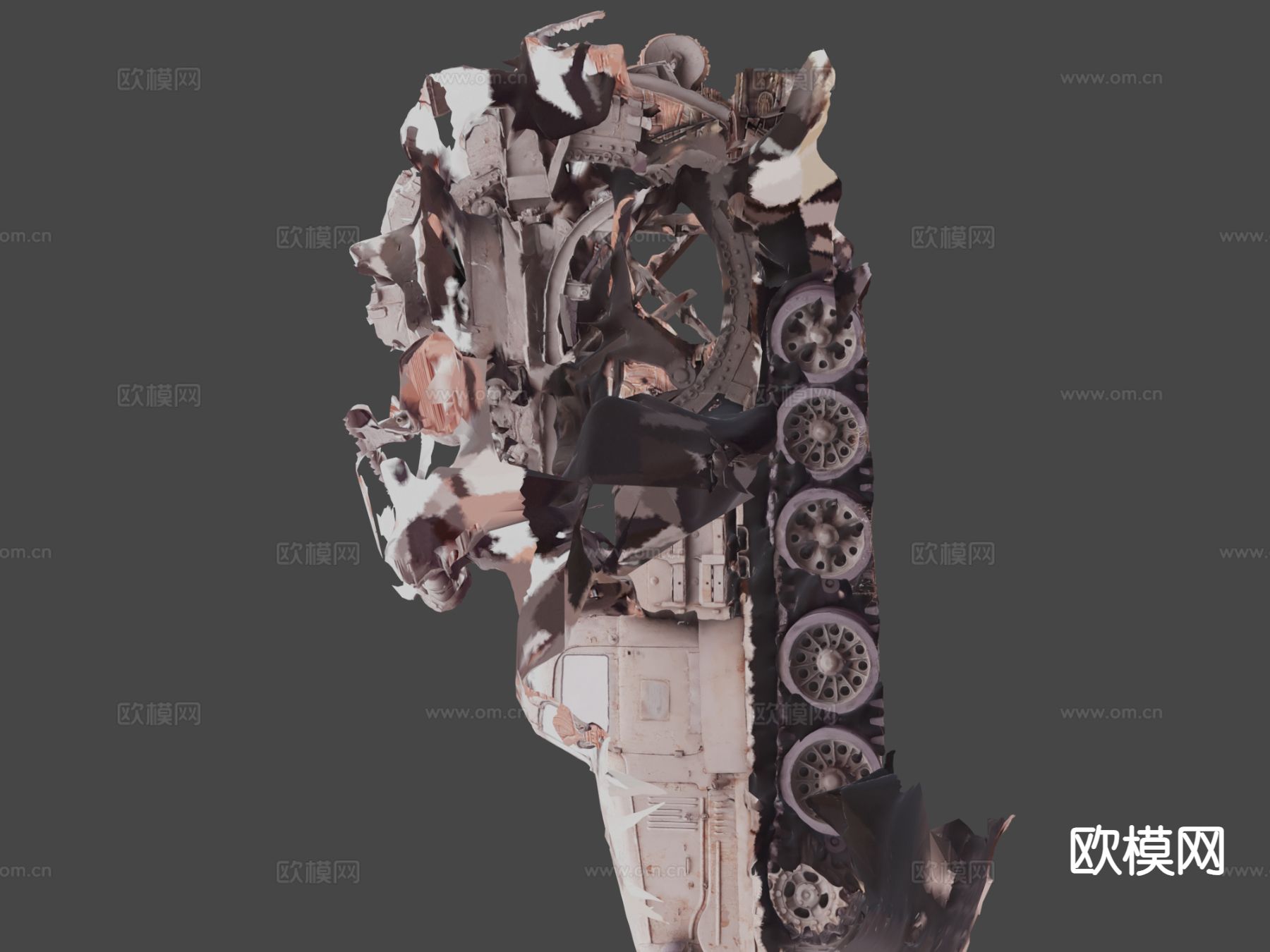 末世改造车 坦克 履带车 装甲车su模型下载（渲染图7）