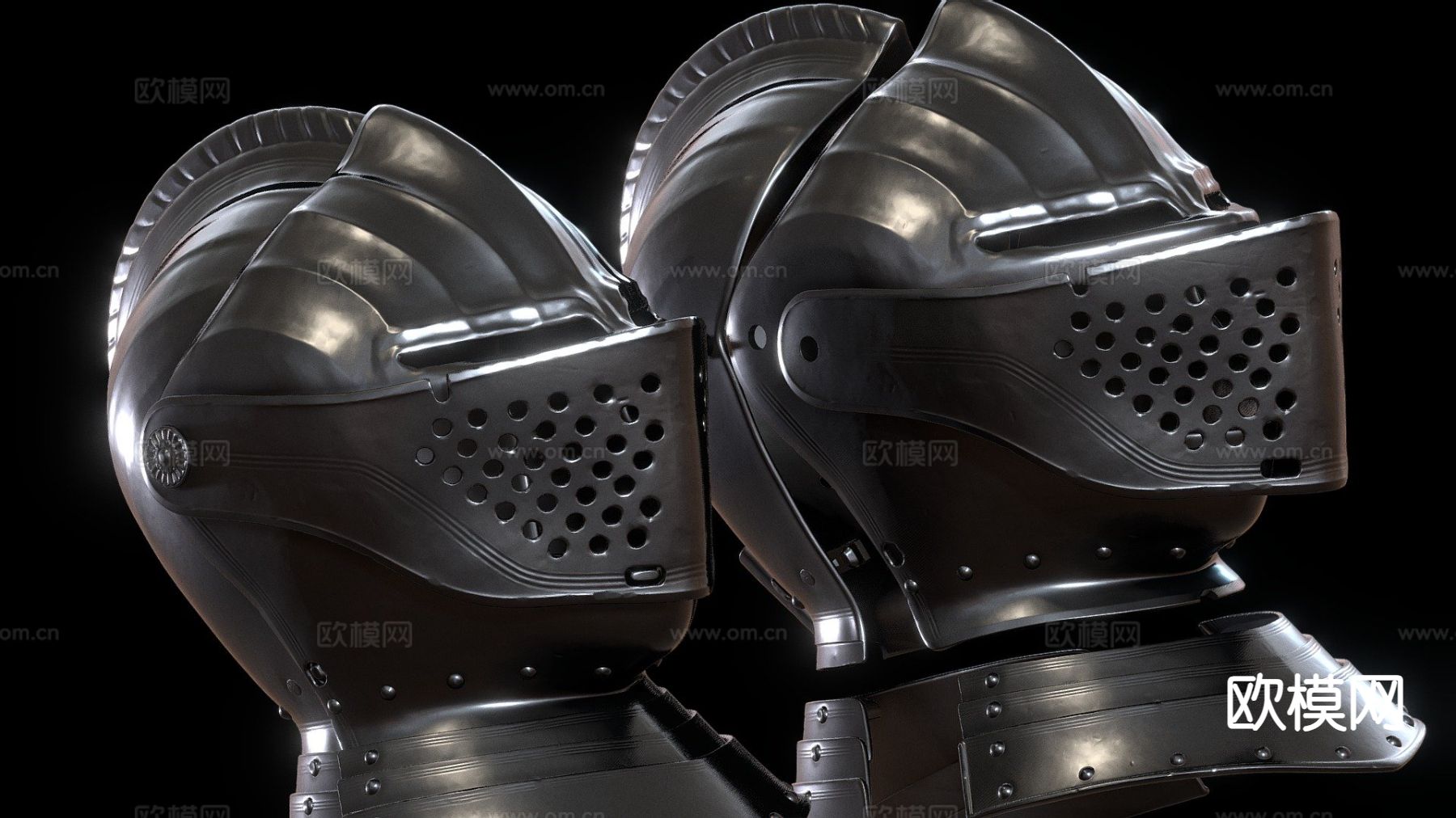中世纪头盔su模型下载（渲染图2）