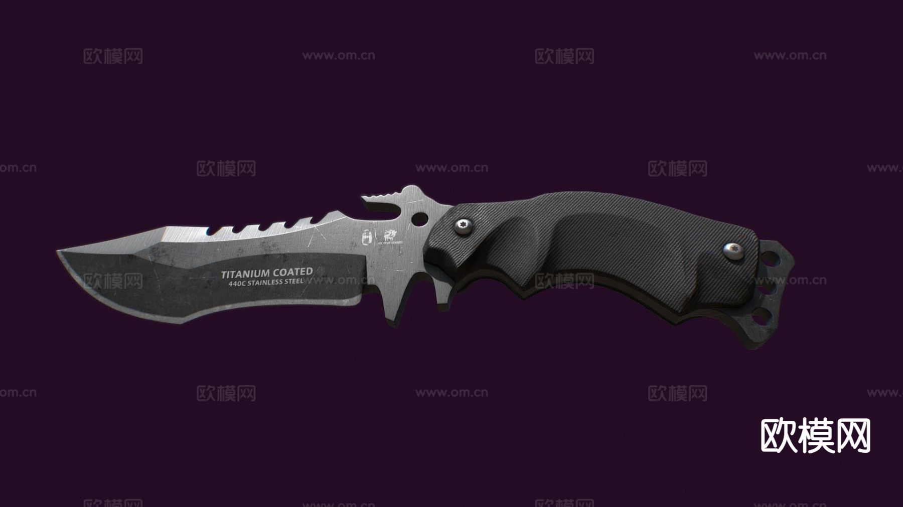 战术刀 短刀su模型下载（渲染图2）