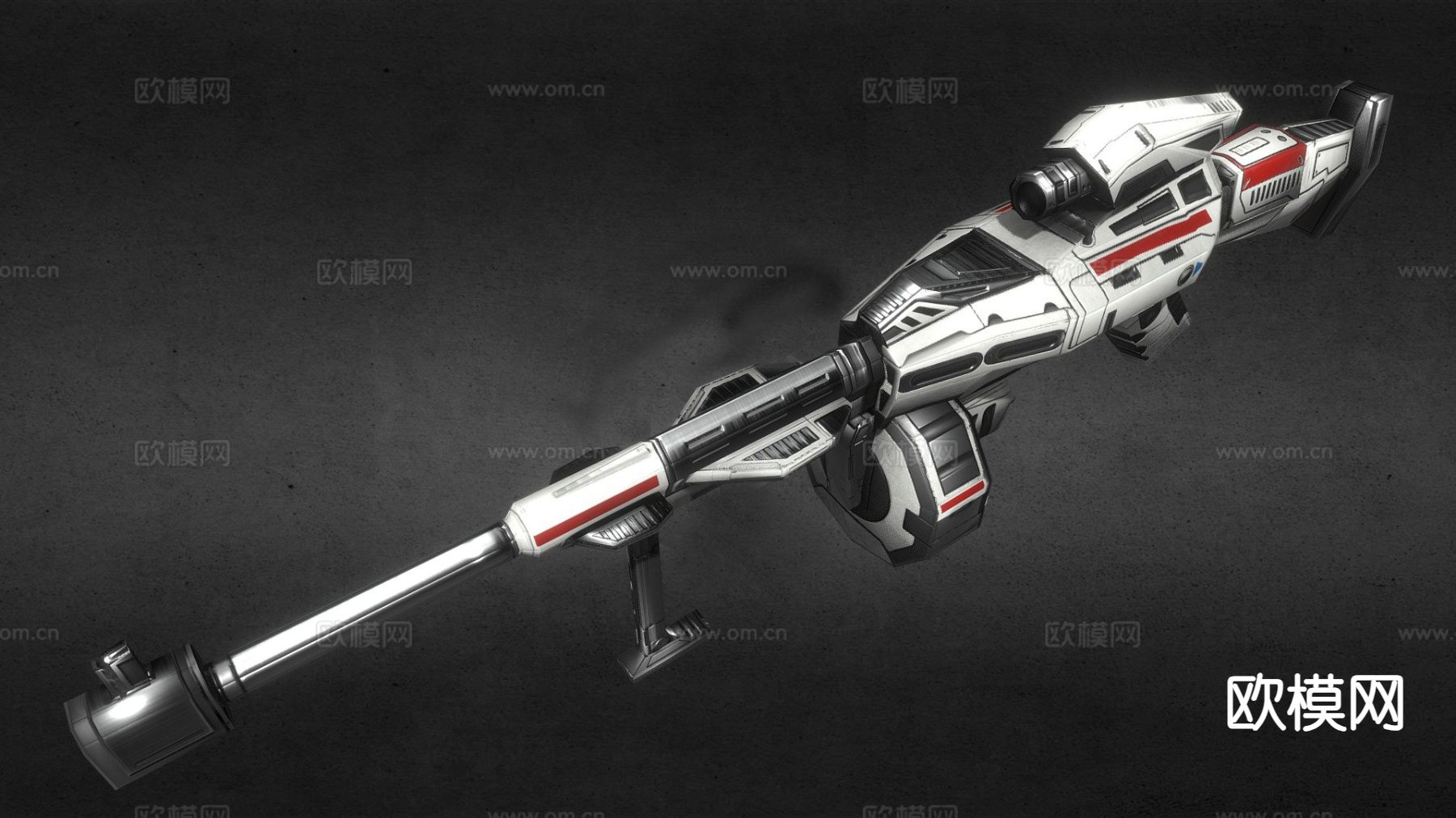 狙击步枪su模型下载（渲染图2）