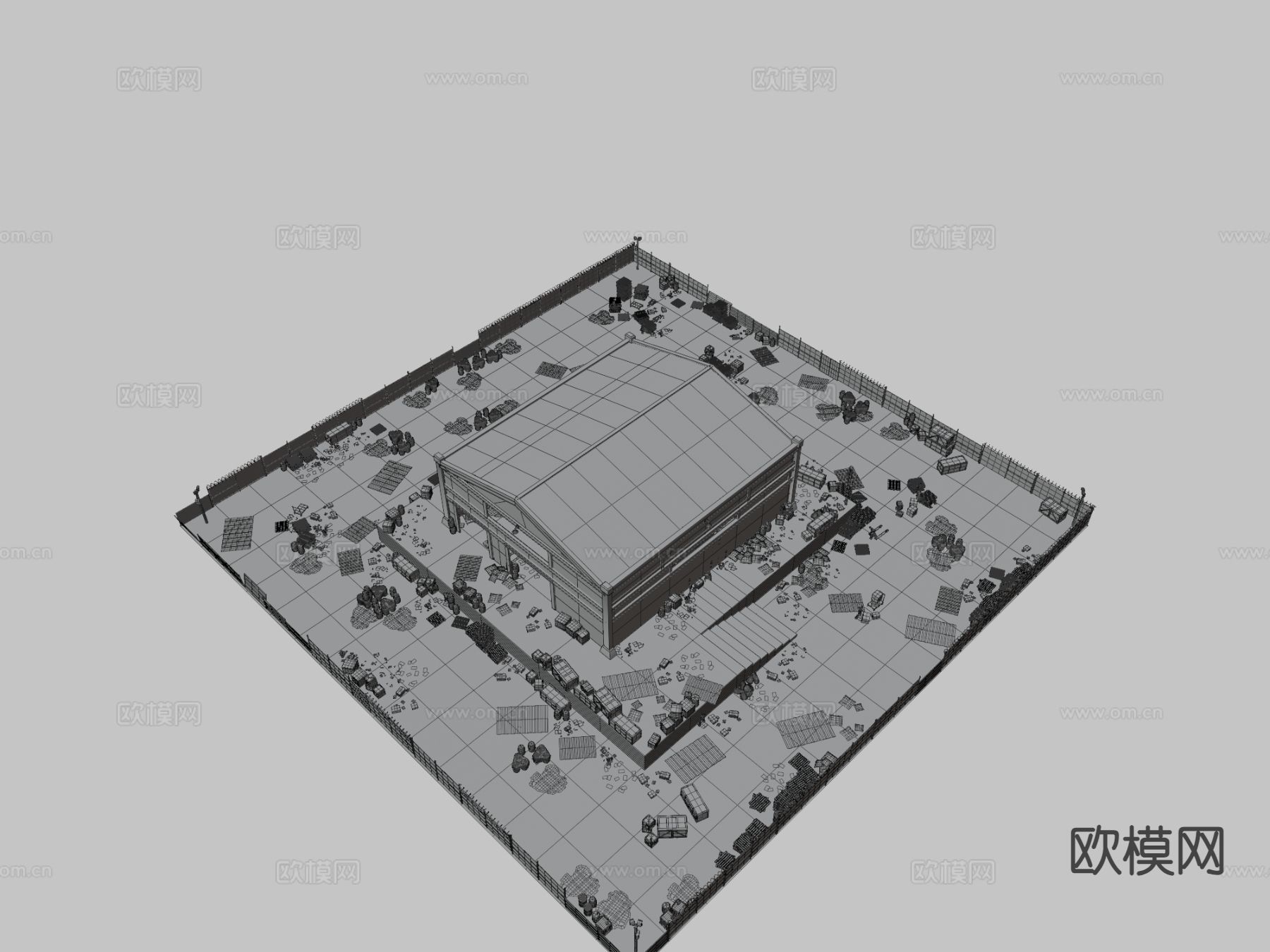 工业仓库 资产包su模型下载（渲染图4）