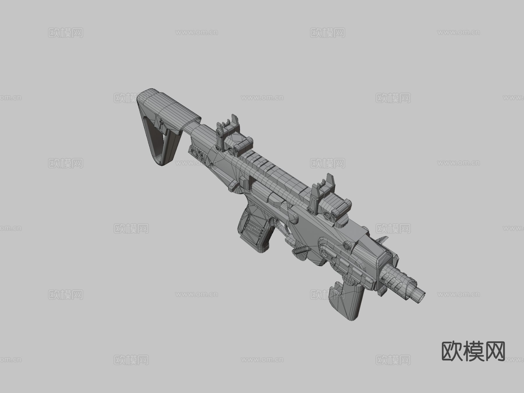 P10罗尼步枪su模型下载（渲染图1）