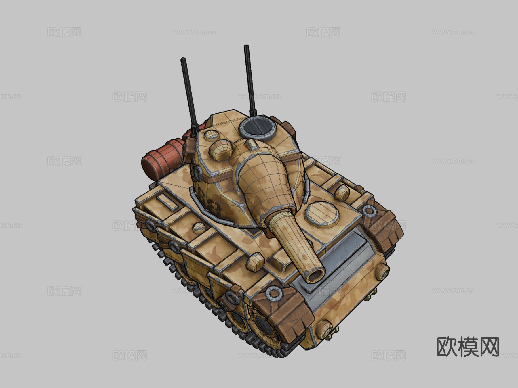 沙漠坦克su模型下载（渲染图1）